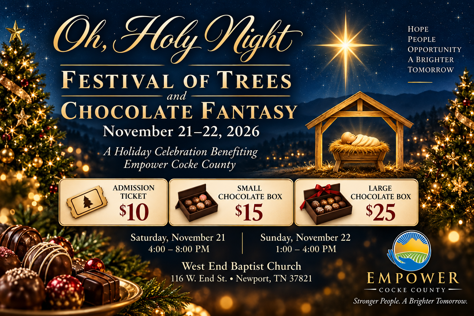 Campaign cover image for 2026 Festival of Trees & Chocolate Fantasy