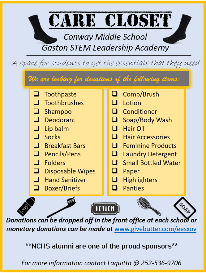 Campaign cover image for NCHS Alumni Care Closet 'Give-Back'