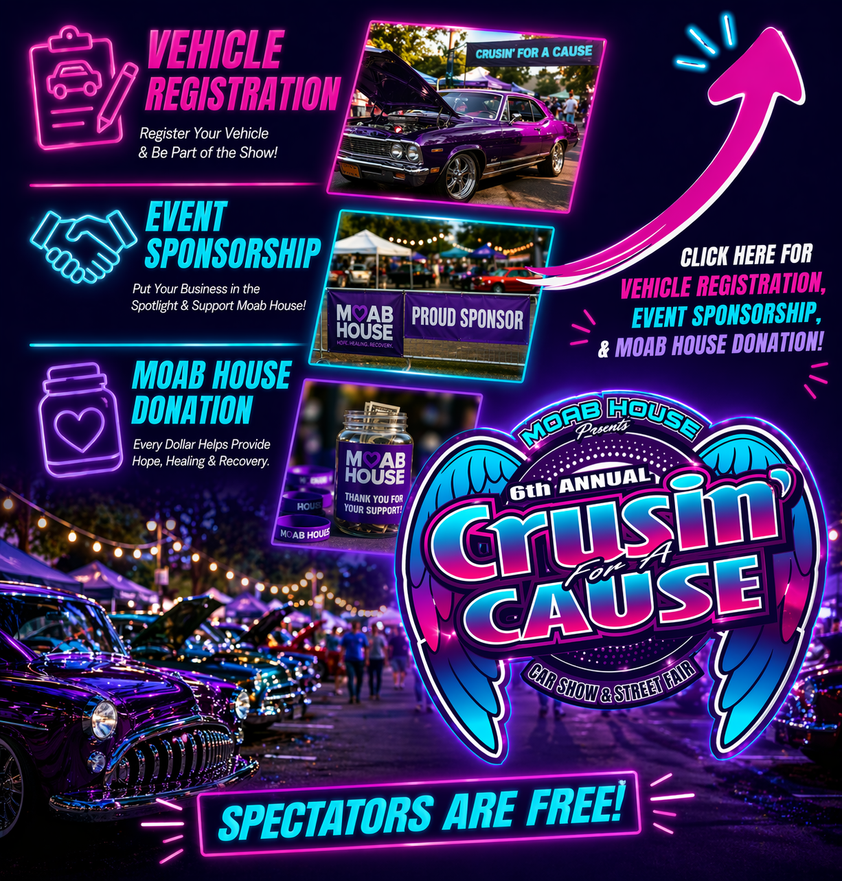 Campaign cover image for 6th Annual Crusin' for a Cause Car Show and Street Fair