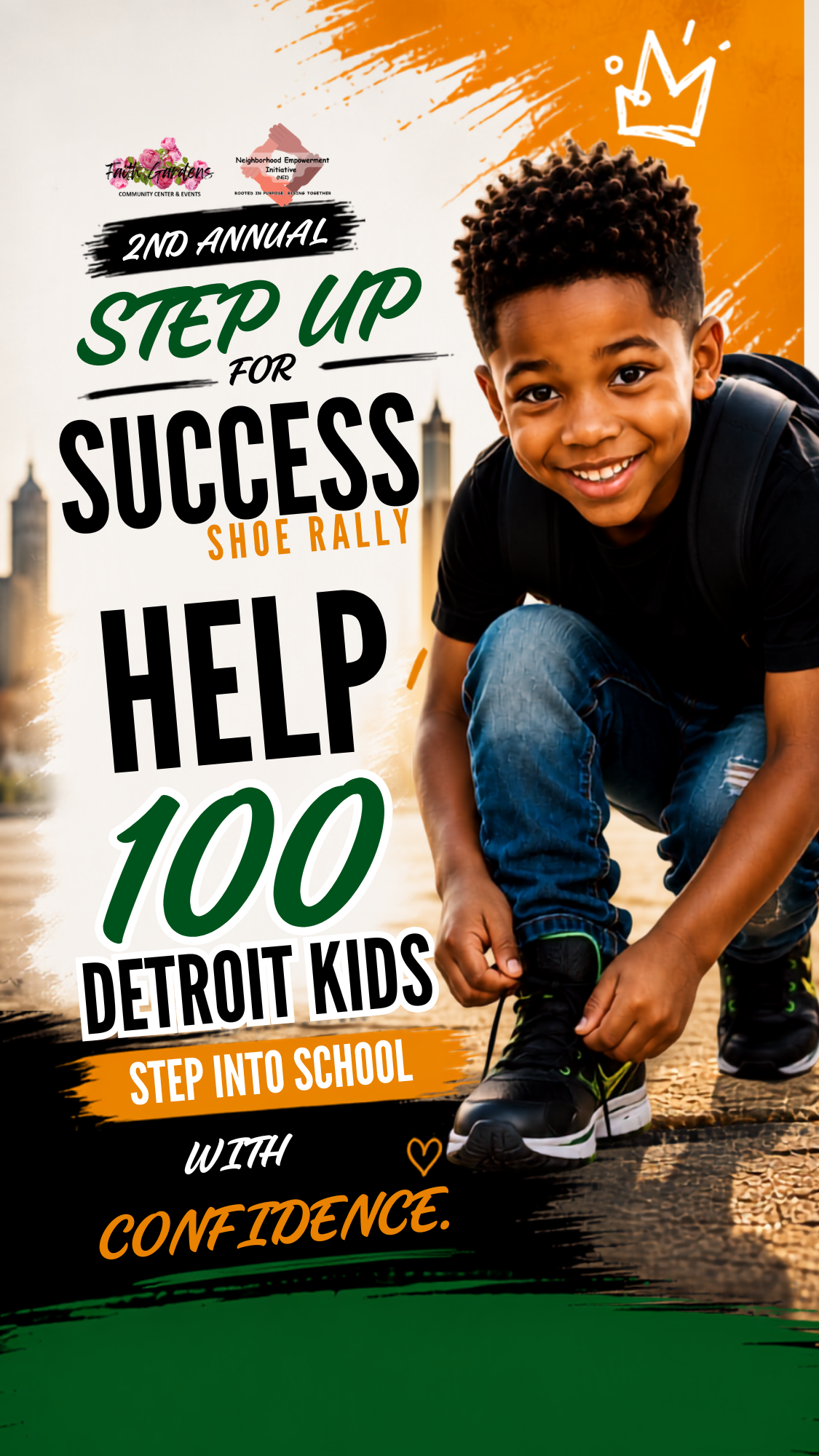 Campaign cover for 2nd Annual Step Up for Success: Help 100 Detroit Kids Step into School with Confidence