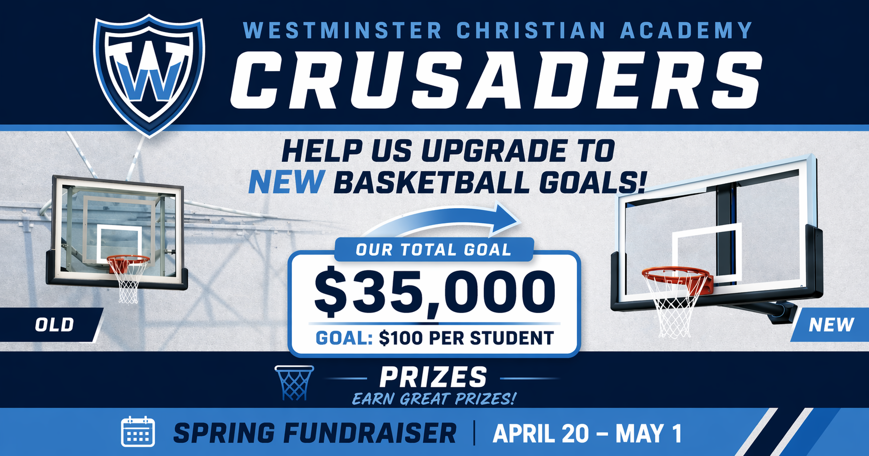 Campaign cover image for WCA Opelousas: New Basketball Goals