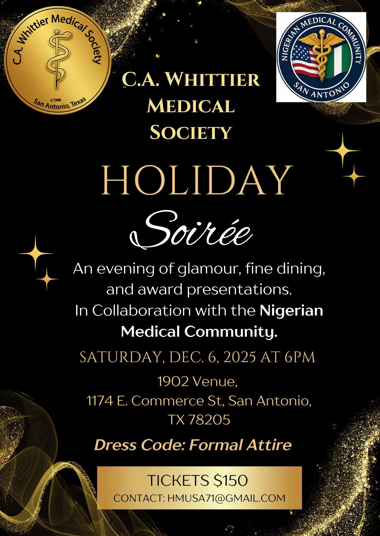 Campaign cover image for C.A. Whittier Medical Society Holiday Soirée