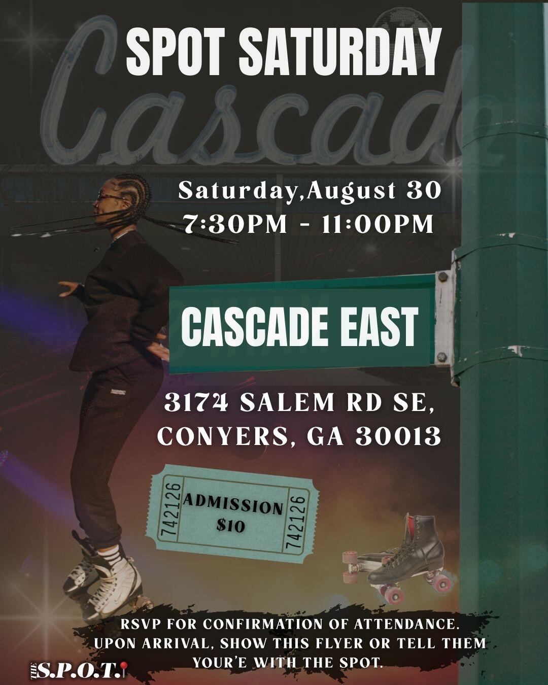 Campaign cover image for SPOT Saturday @ Cascade East