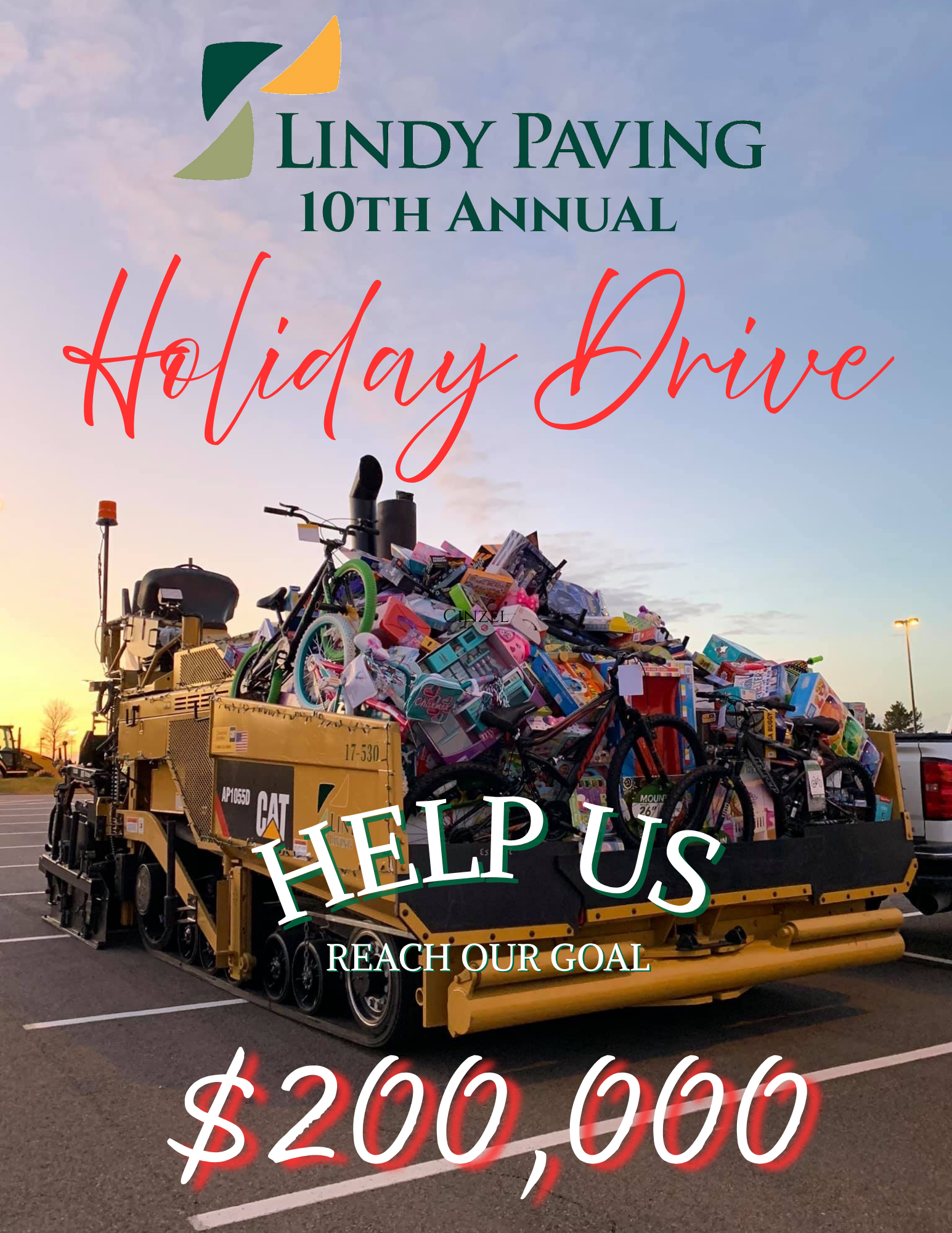 Campaign cover image for Lindy Paving's 10th Annual Holiday Drive 2025
