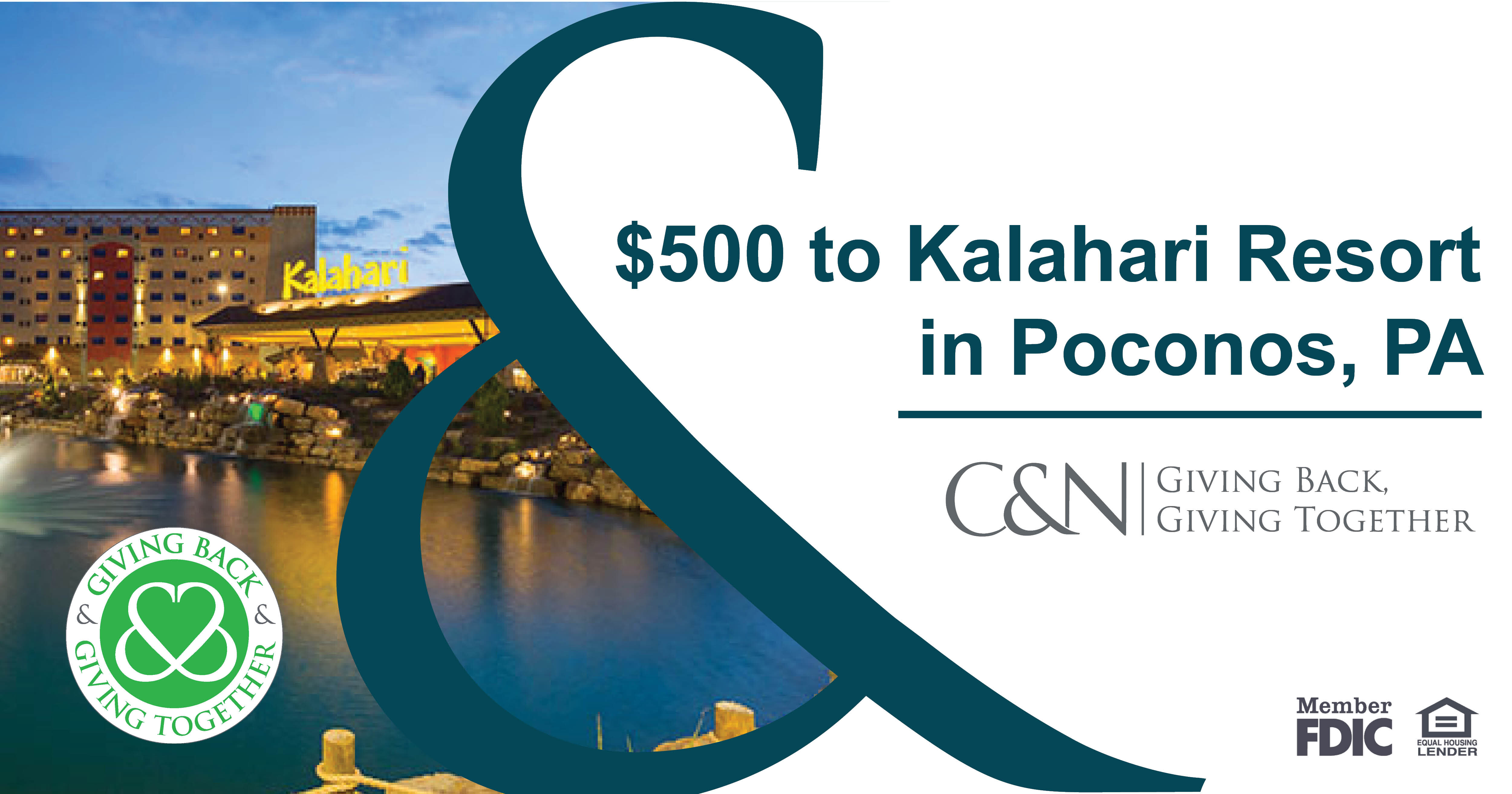 Campaign cover image for $500 to Kalahari Resort in Poconos, PA