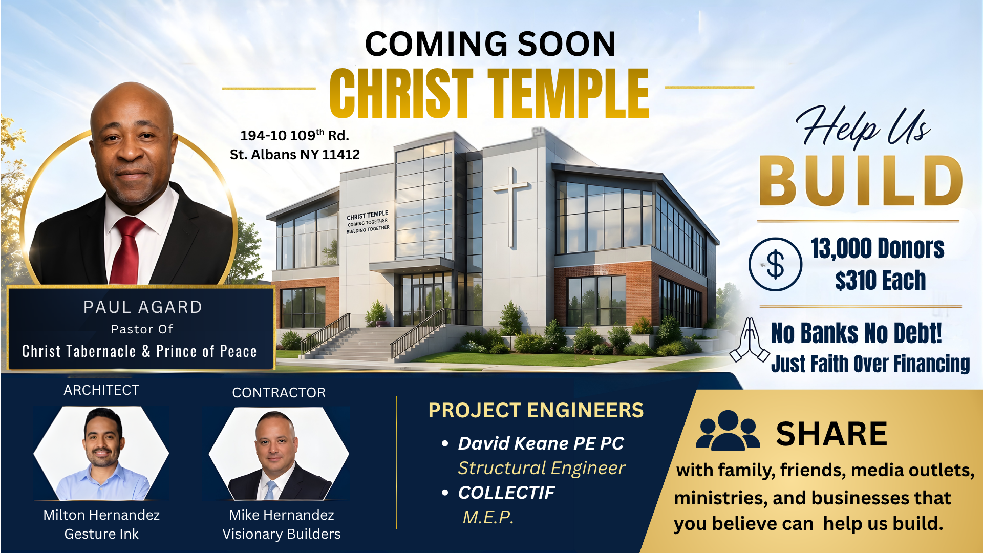 Campaign cover for Paul Agard: Pastor of Christ Tabernacle & Prince of Peace