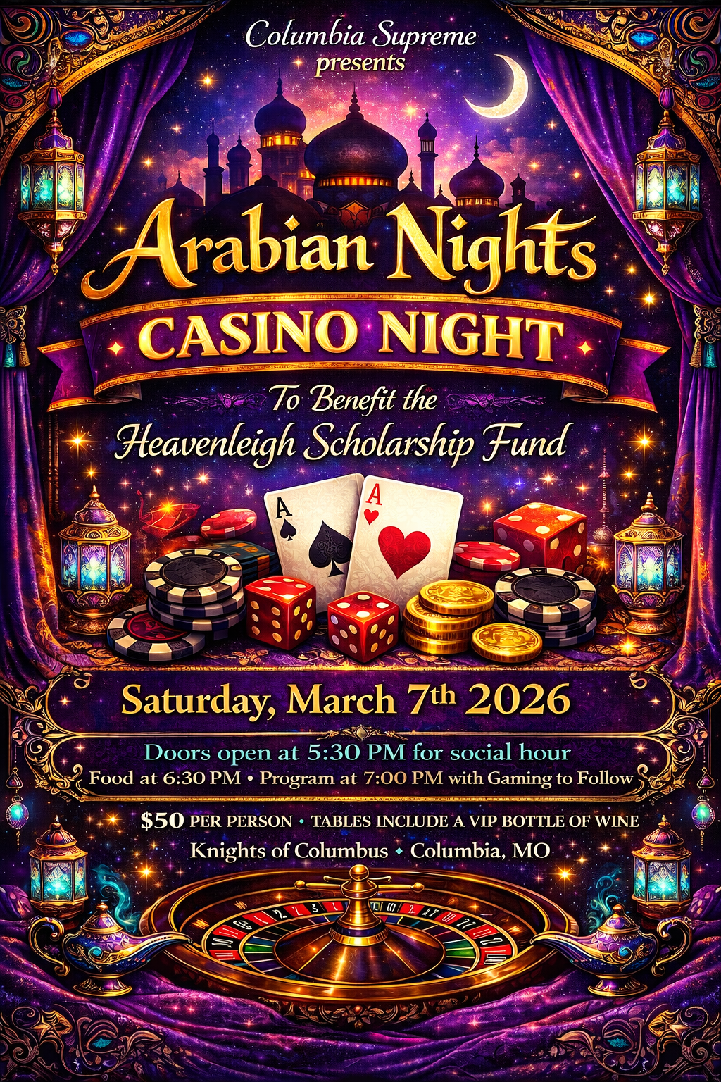 Campaign cover image for 4th Annual Columbia Supreme Casino Night