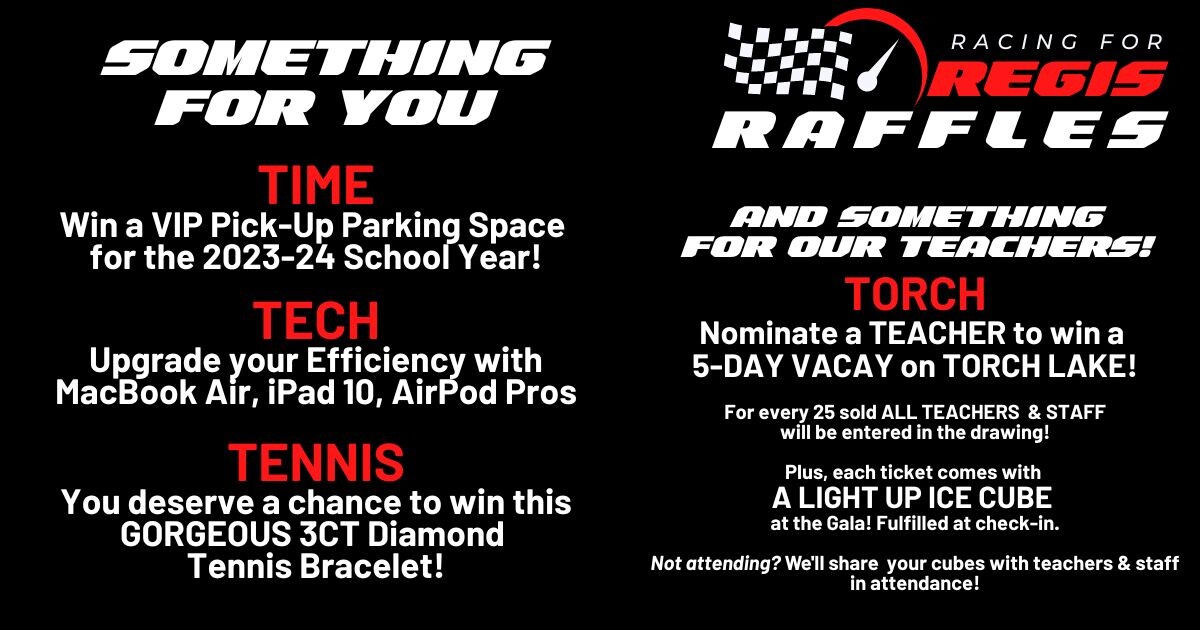 2023 St. Regis Racing for Regis RAFFLE | St Regis Catholic School