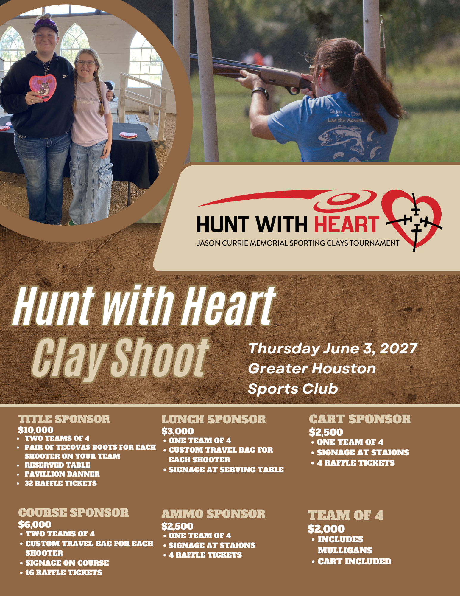 Campaign cover image for 2027 Hunt with Heart Clay Shoot
