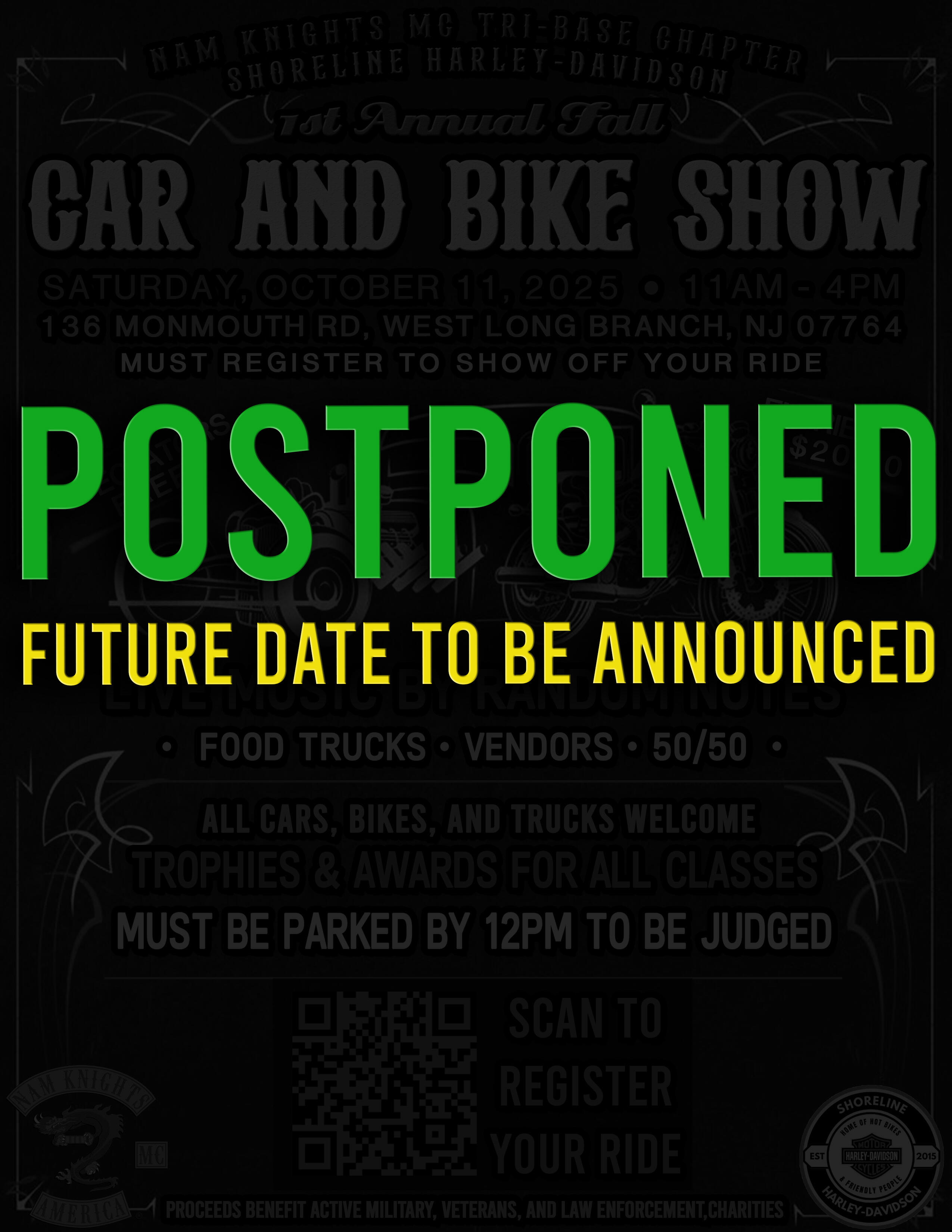 Campaign cover image for Nam Knights Motorcycle Club, Tri-Base Chapter - 1st Annual Fall Car and Motorcycle Show- POSTPONED