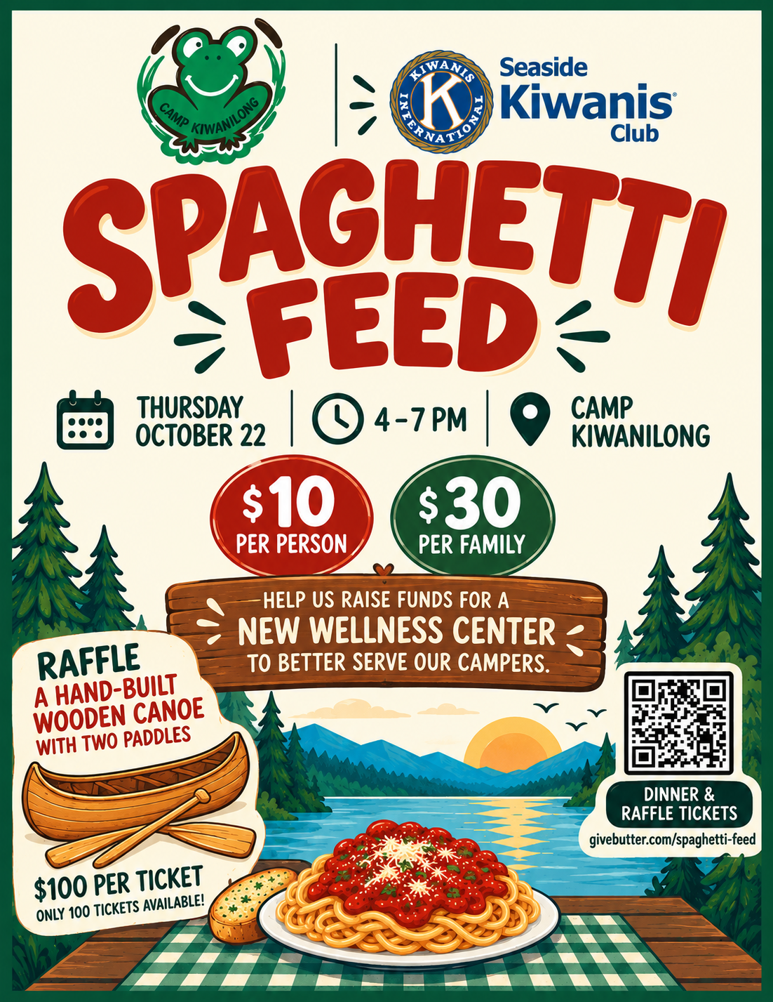 Campaign cover image for Spaghetti Feed for Camp Kiwanilong