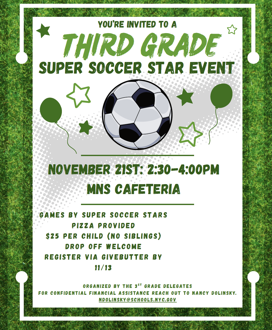 Campaign cover image for 3rd Grade Super Soccer Star Event