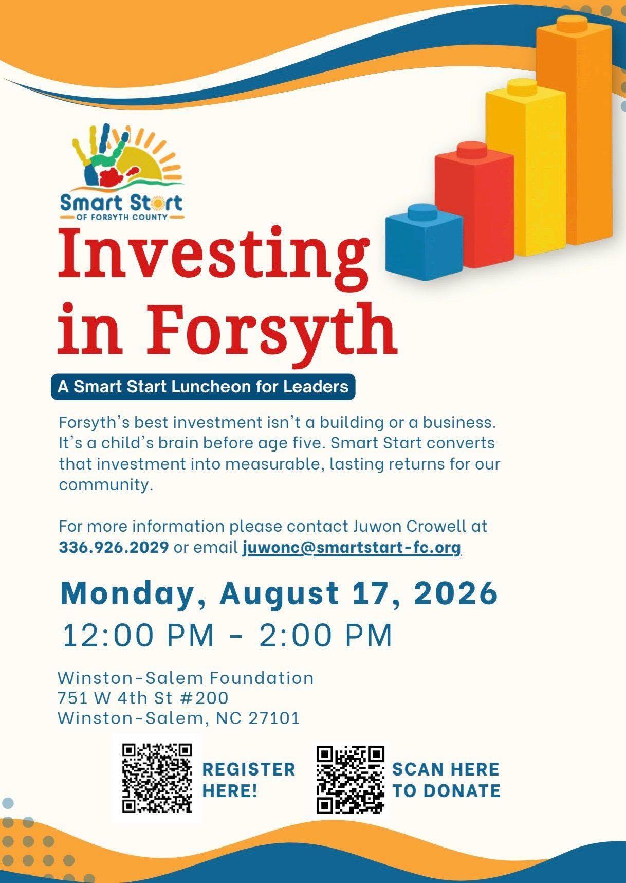 Campaign cover image for Investing in Forsyth—A Smart Start Luncheon for Leaders