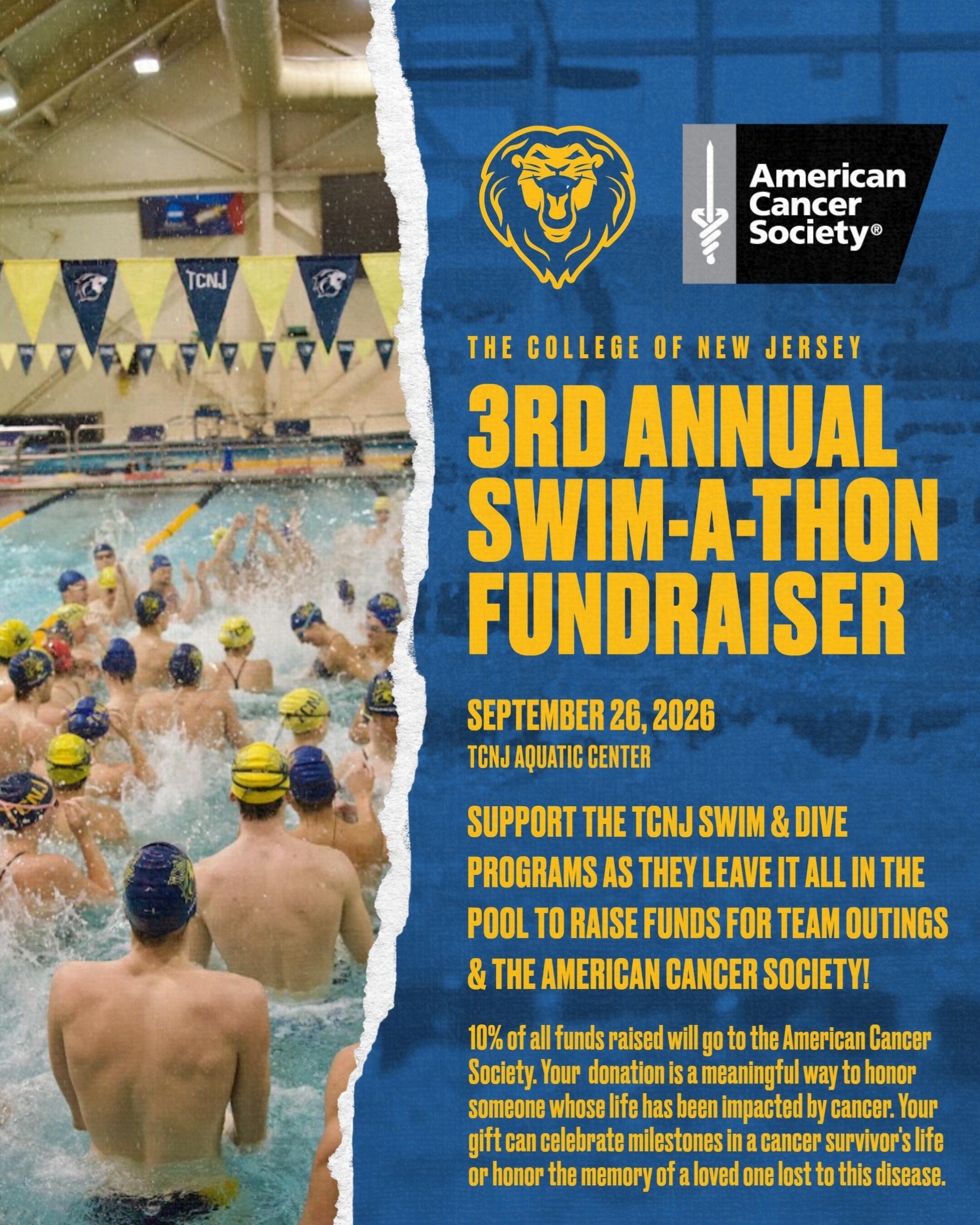 Campaign cover image for 3rd Annual TCNJ Swim-A-Thon
