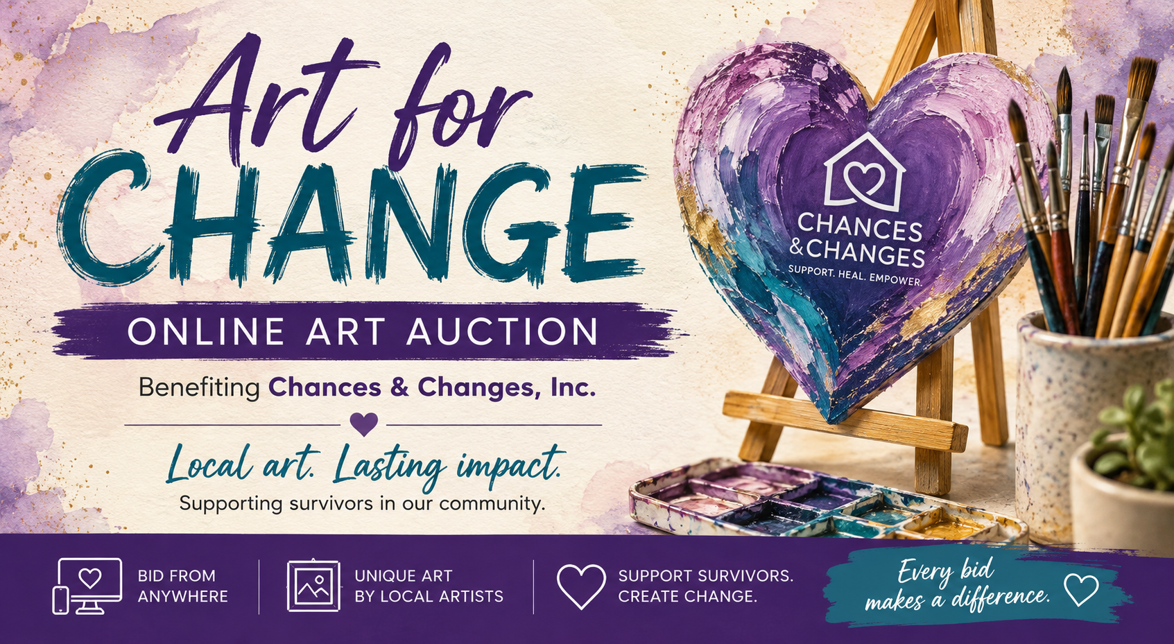 Campaign cover image for Art for Change: Online Art Auction Benefiting Chances & Changes