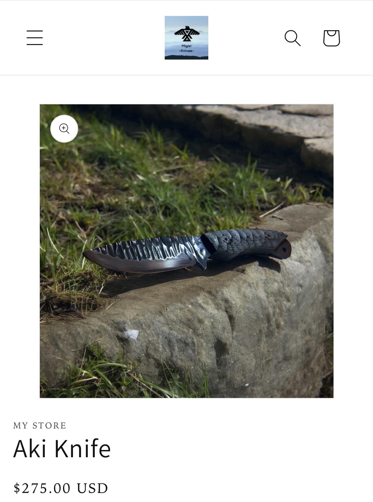 Campaign cover image for MIGIZI KNIFE “ AKI Design” Raffle by SOKY PATRIOTS INC. Charitable Gaming LIC. # EXE0002904