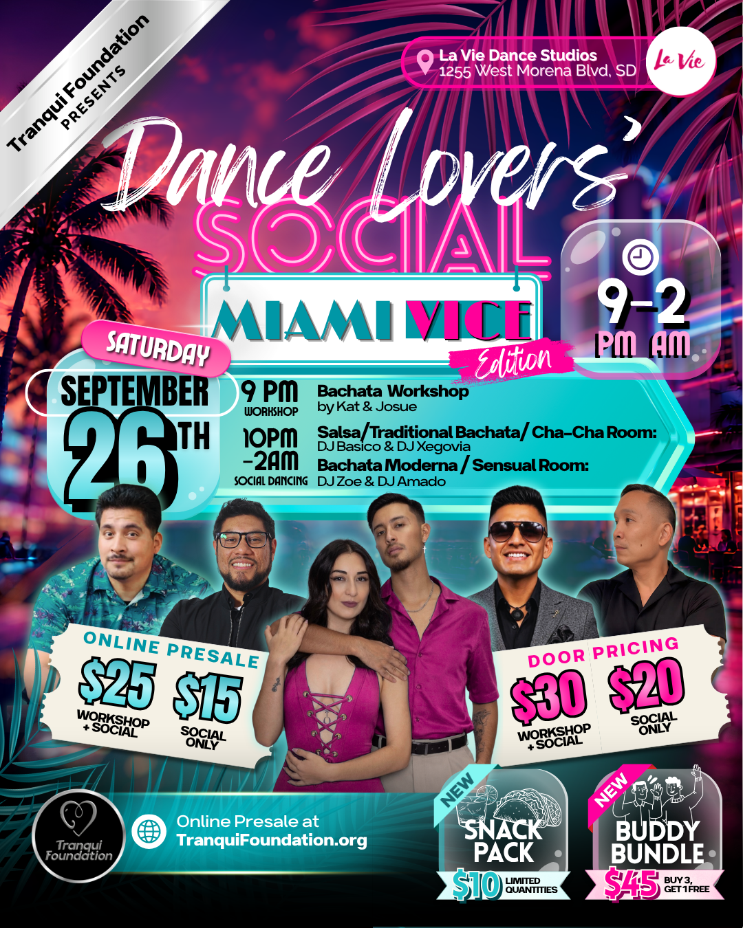 Campaign cover image for Dance Lovers' Social: Miami Vice Edition 9/26 💕