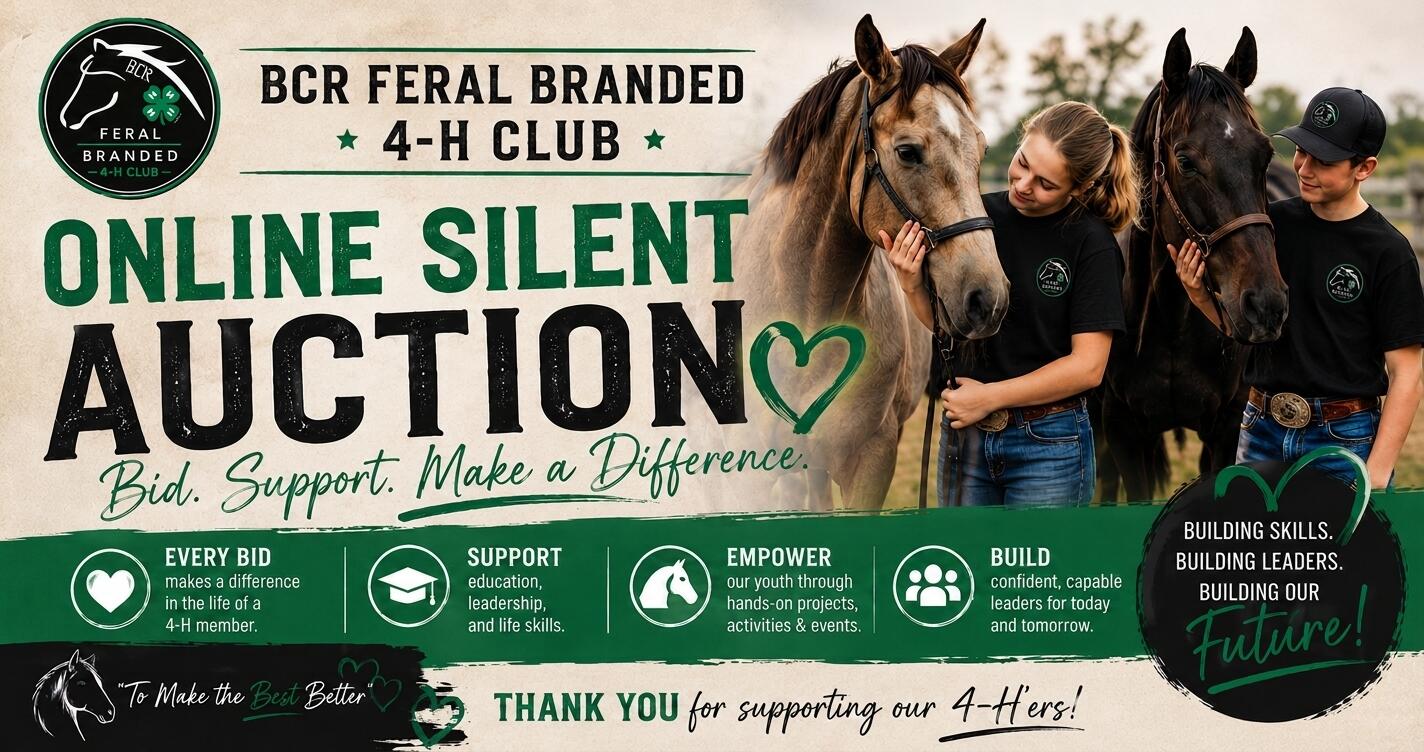 Campaign cover image for BCR Feral Branded 4-H Club Online Fundraising Auction