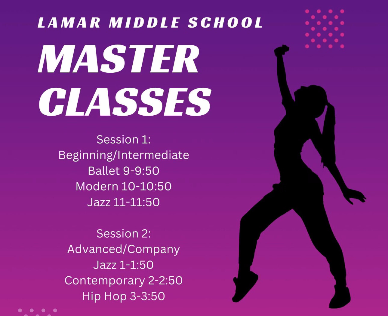 Campaign cover image for 2024 Lamar Middle School Master Classes