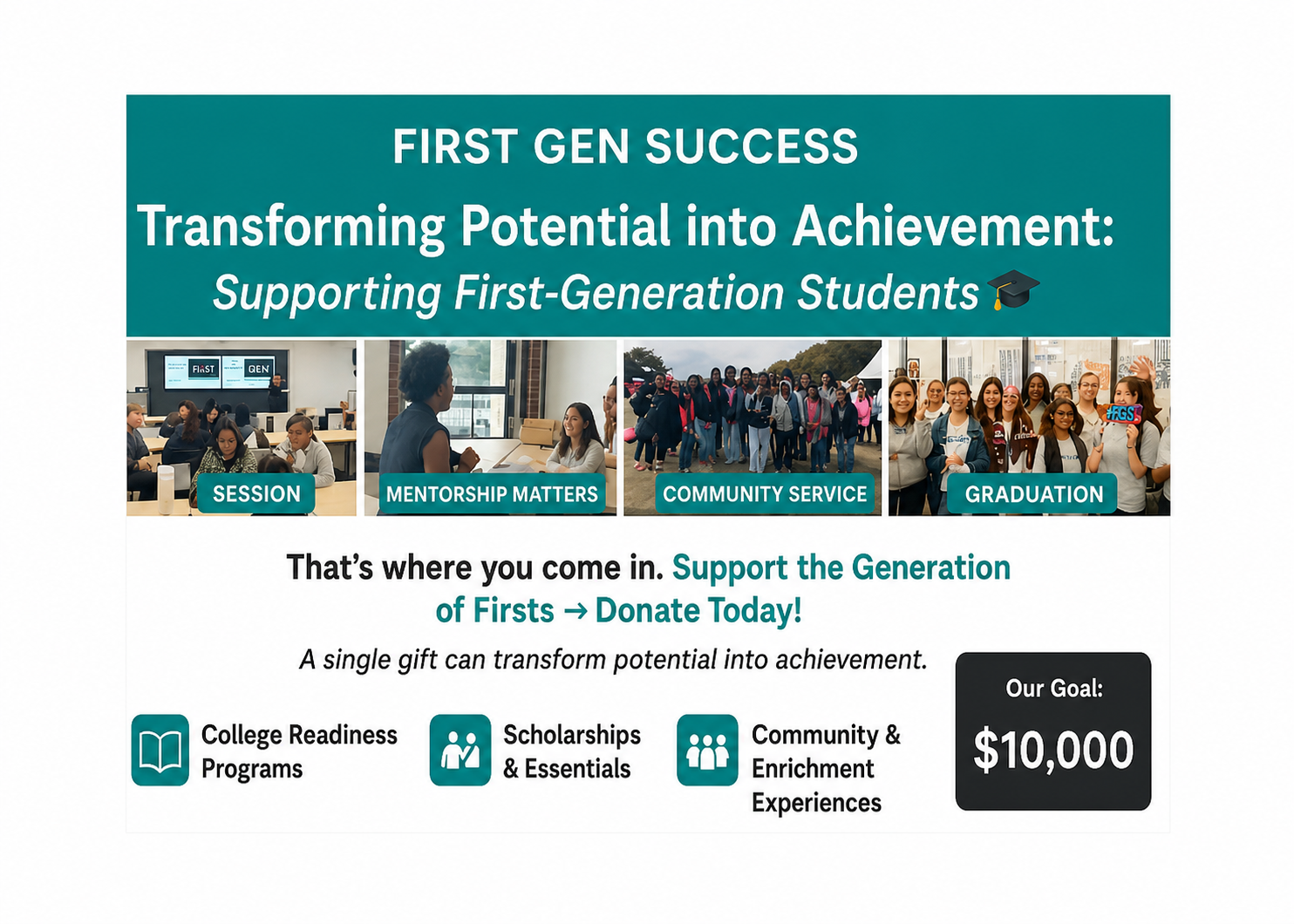 Campaign cover image for First Gen Success: Empower Her Journey to College Success