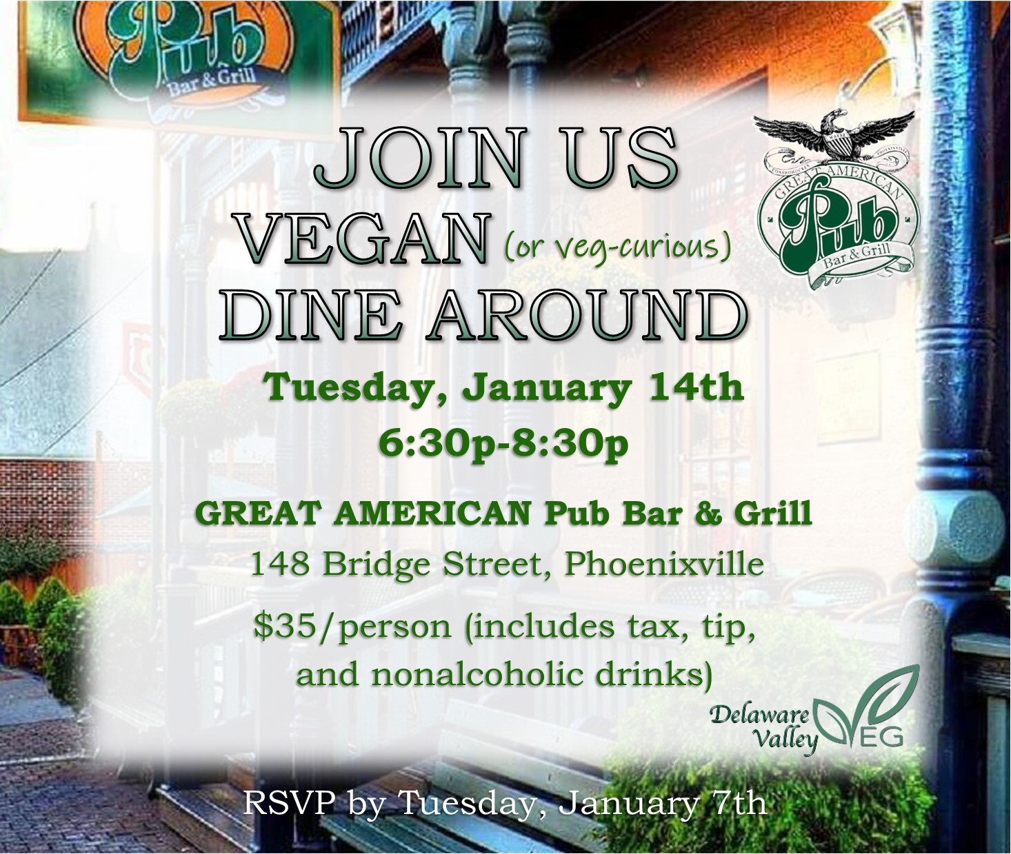 Campaign cover image for January Dine Around at the Great American Pub!