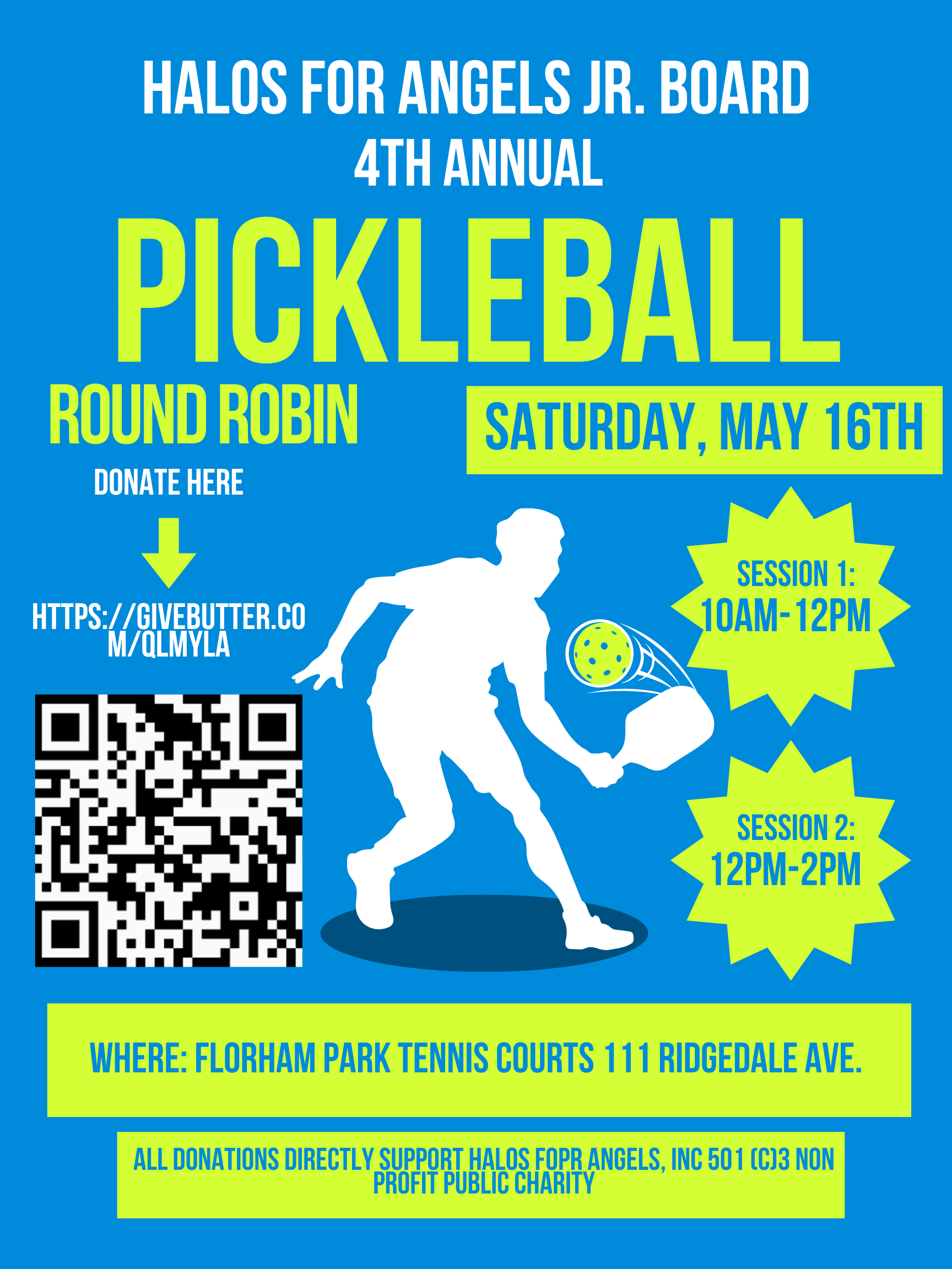 Campaign cover image for Halos for Angels 2026 Pickleball Fundraiser