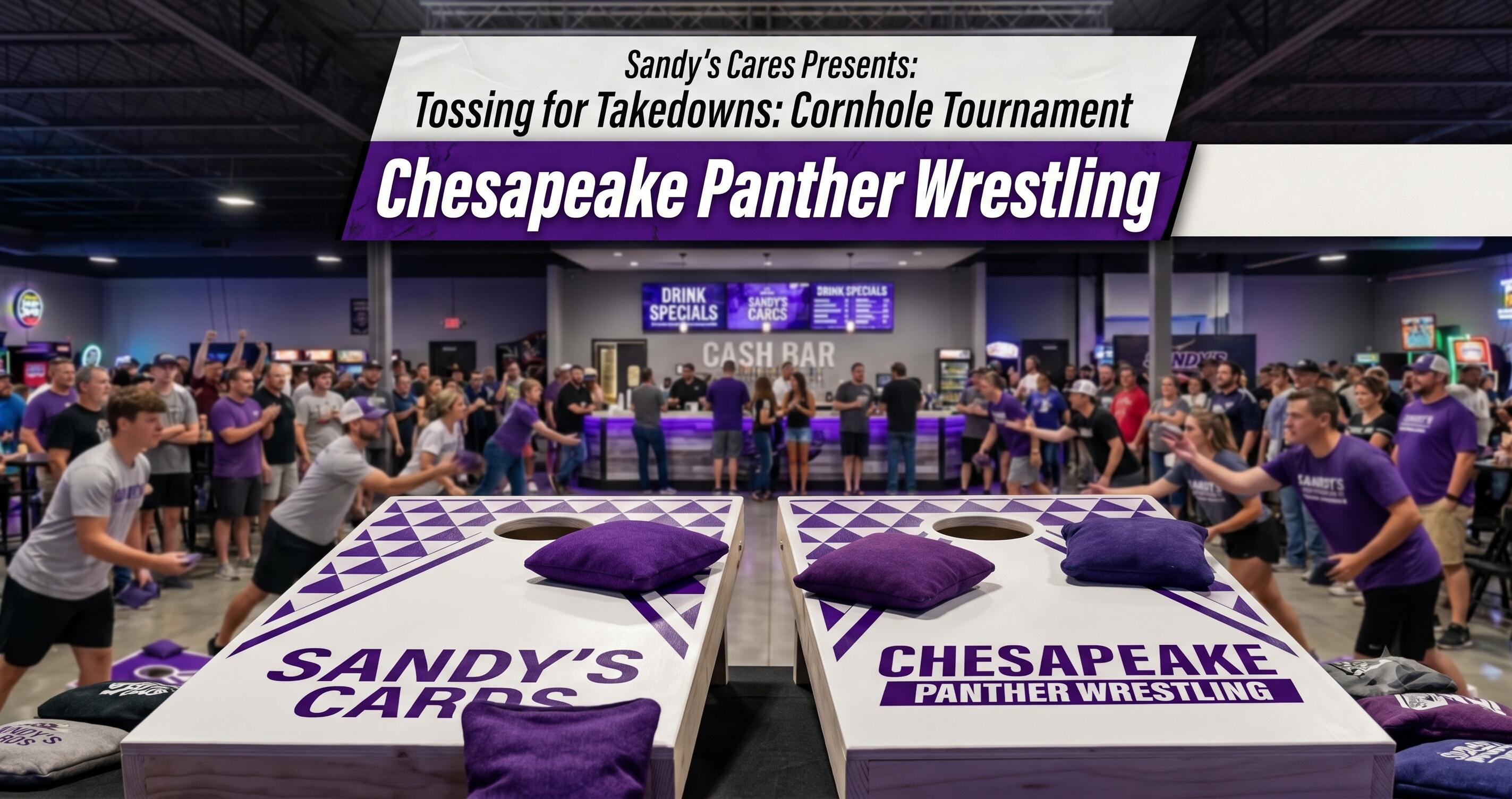 Campaign cover image for Tossing for Takedowns: Cornhole Tournament