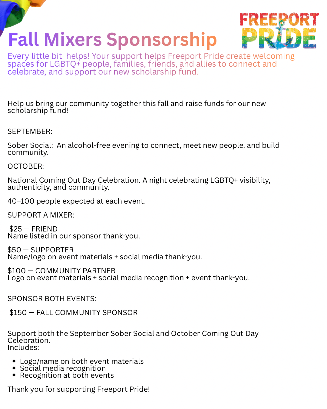 Campaign cover for Fall Mixers Sponsorship 2026