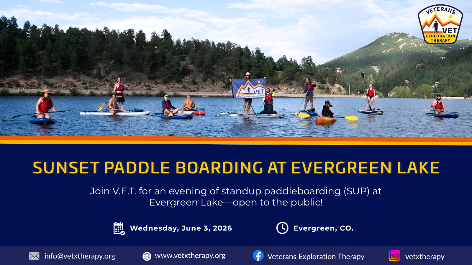 Campaign cover image for Sunset Paddle Boarding at Evergreen Lake