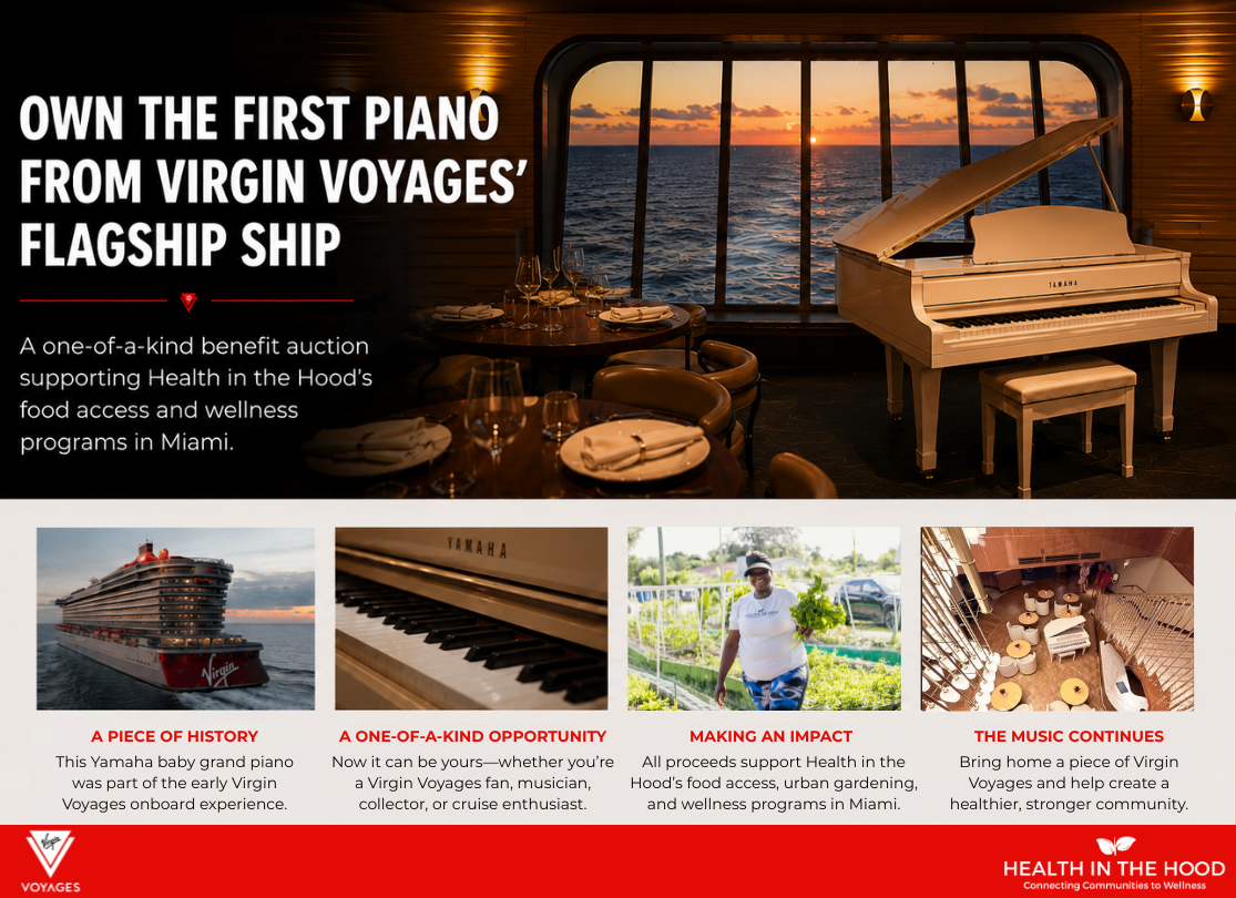 Campaign cover image for First Piano from Virgin Voyages’ Flagship Ship