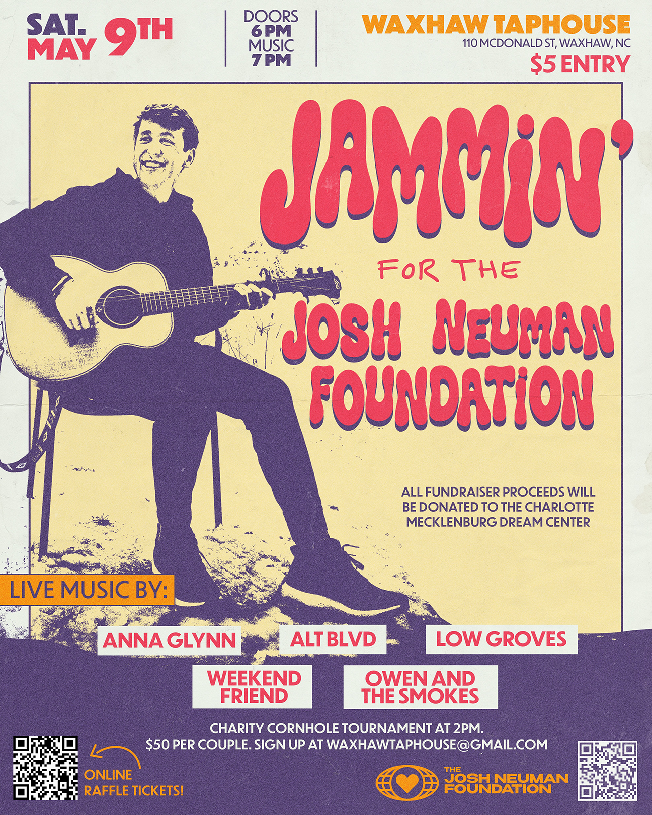 Campaign cover image for May 9th, 2nd Annual Jammin' for the JNF at the Waxhaw Taphouse! Doors open at 6PM, music starts at 7PM.