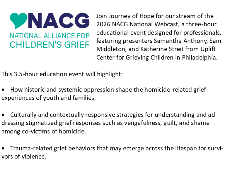 Campaign cover image for NACG Webinar - Trauma-Responsive Grief Support for Youth & Families Impacted by Homicide Deaths