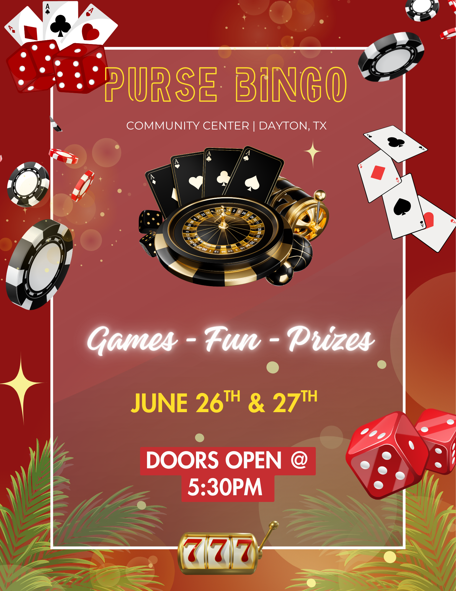 Campaign cover image for 2026 Casino Royale Purse Bingo -Saturday ( ALL AGES)