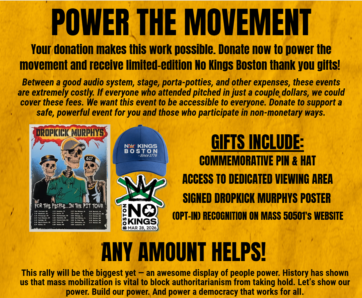 Campaign cover image for No Kings III: Boston