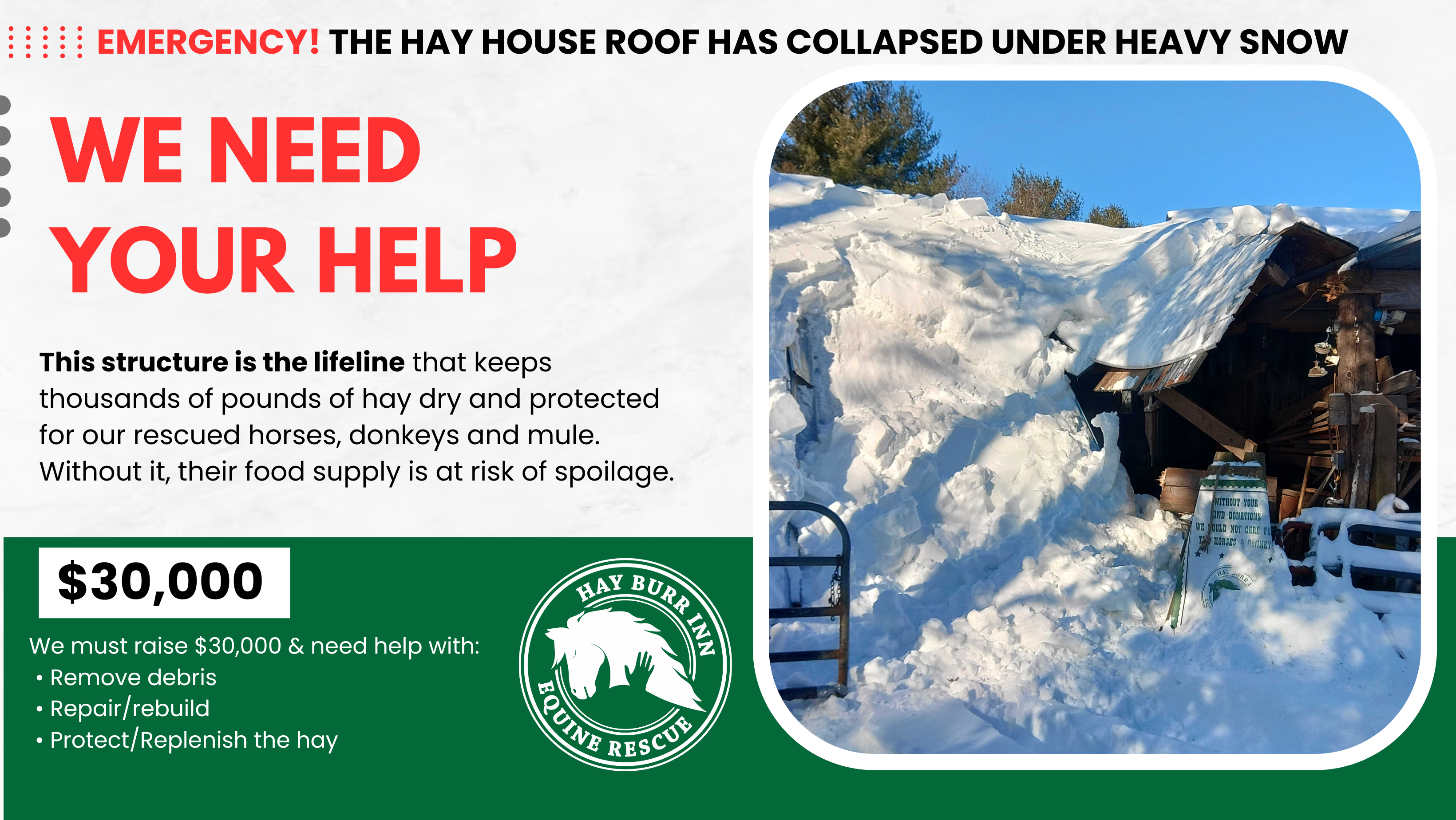 Campaign cover image for Emergency - Hay House Replacement