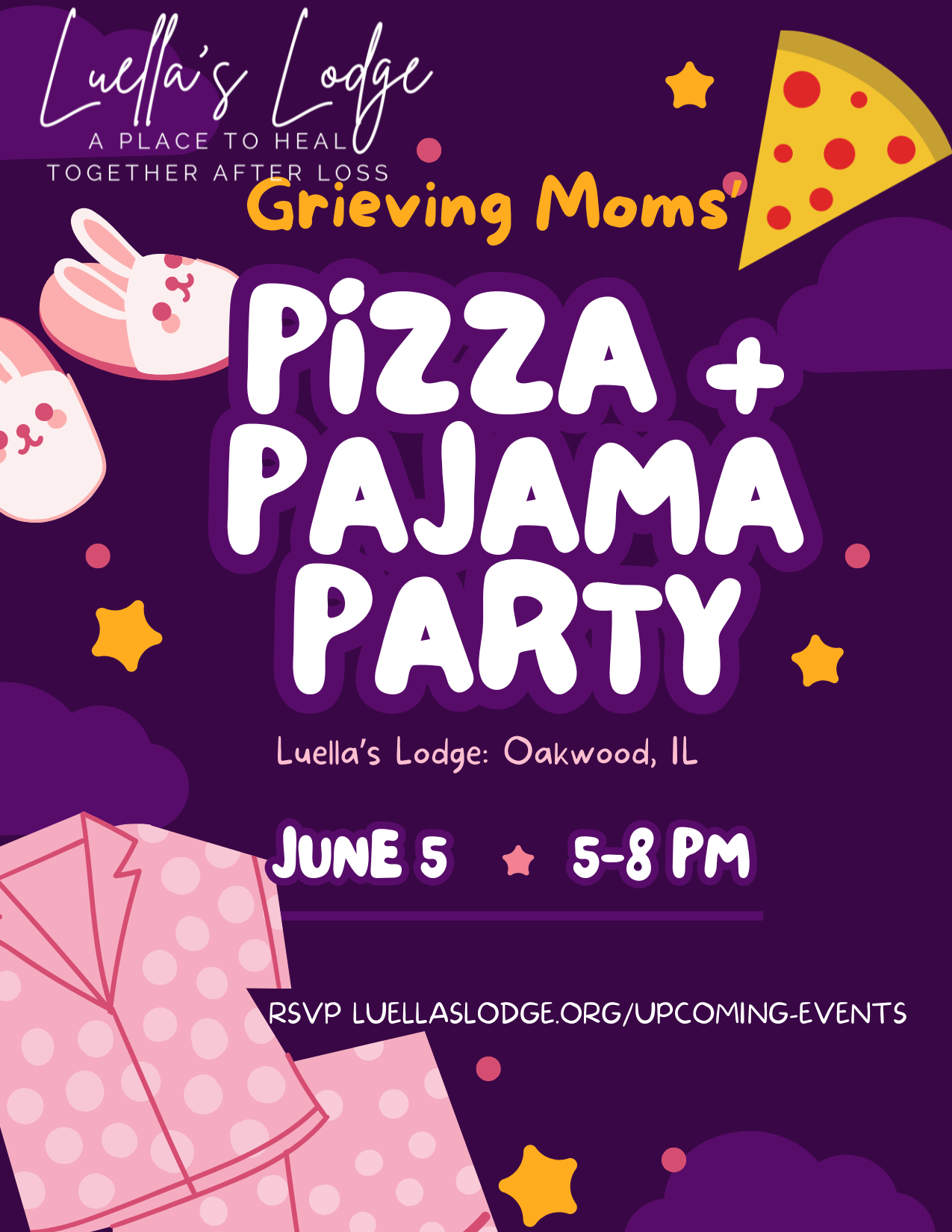 Campaign cover image for Grieving Moms' Pizza & Pajama Party