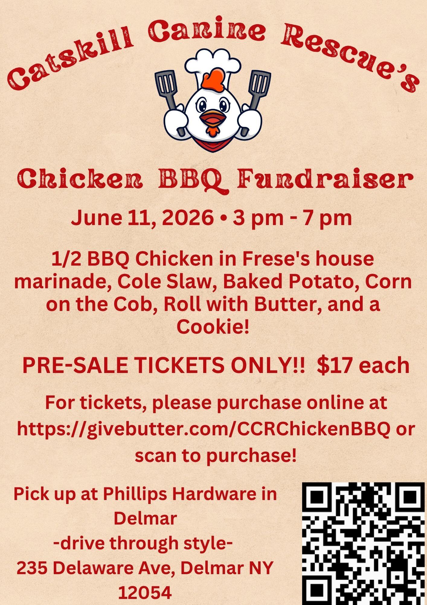 Campaign cover image for Catskill Canine Rescue Chicken BBQ Fundraiser