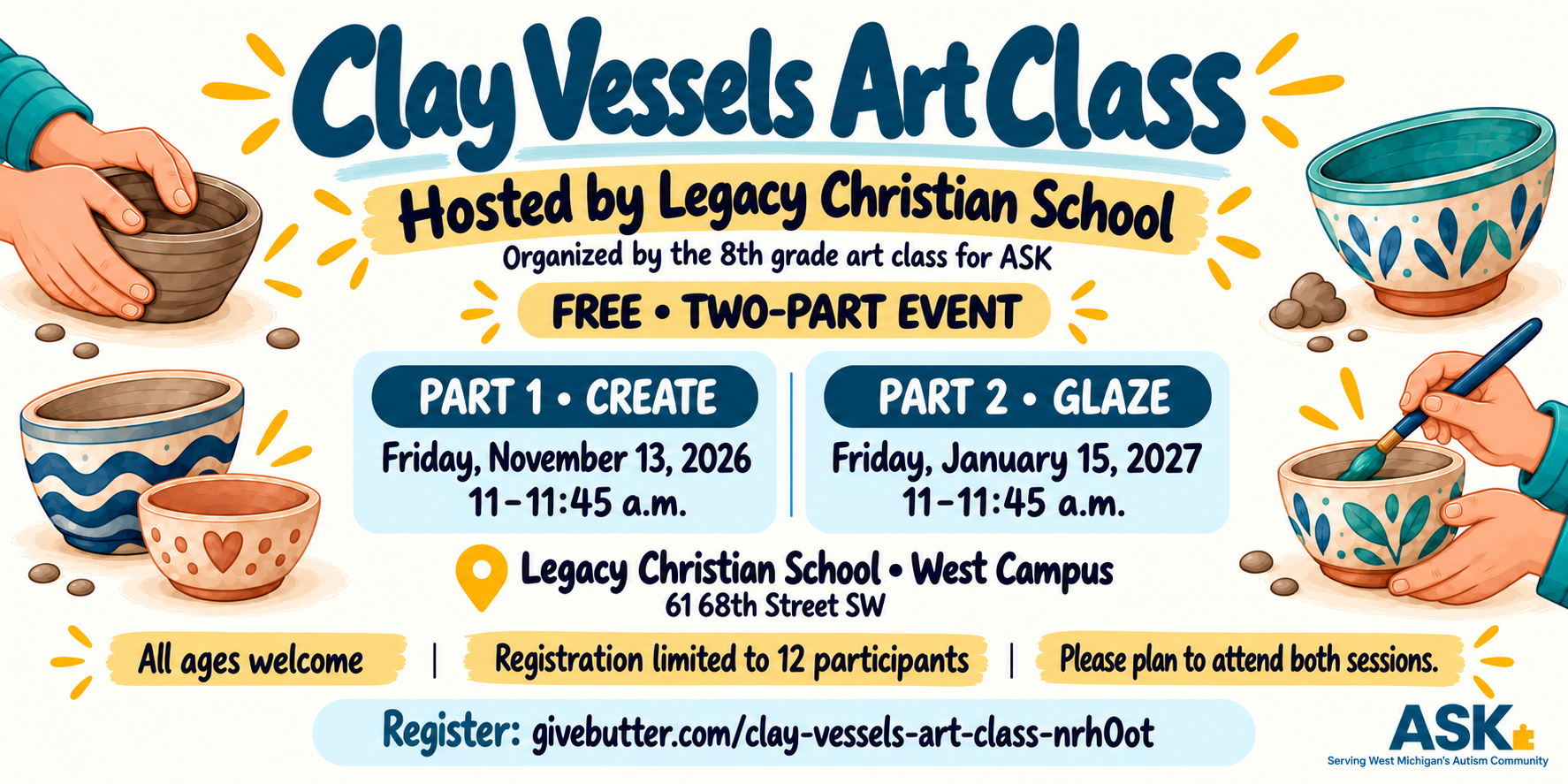 Campaign cover image for Clay Vessels Art Class