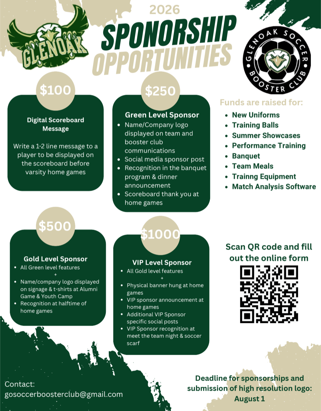 Campaign cover for 2026 Glenoak Soccer Sponsorship