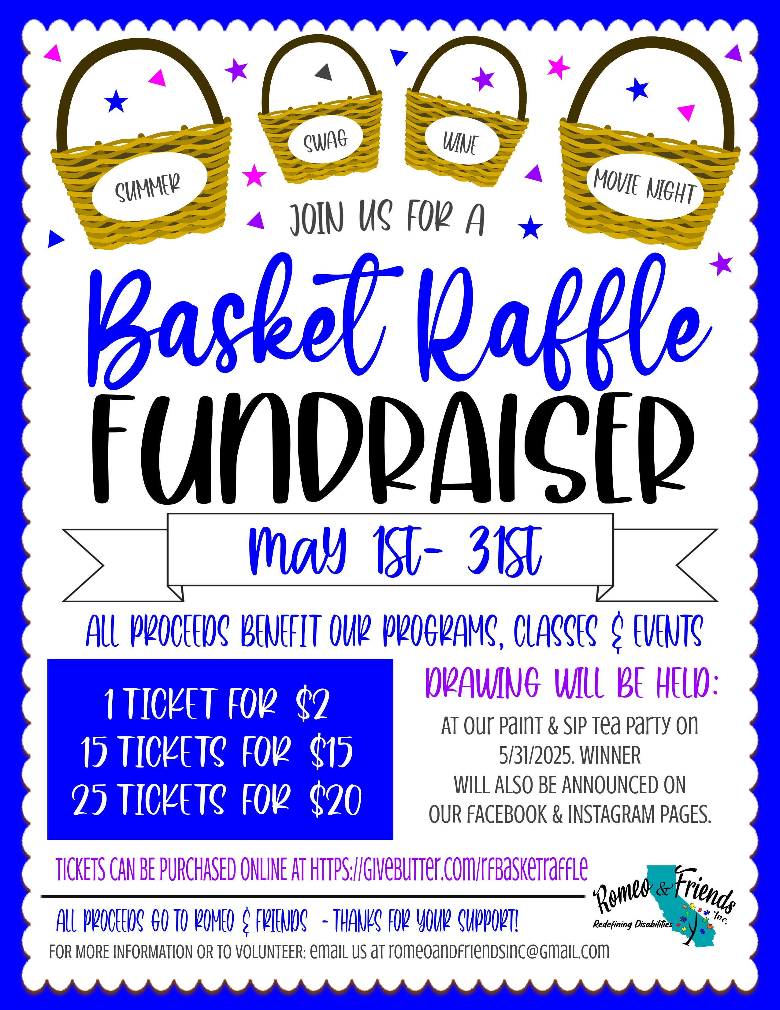 Basket Raffle Fundraiser | Romeo and Friends Inc