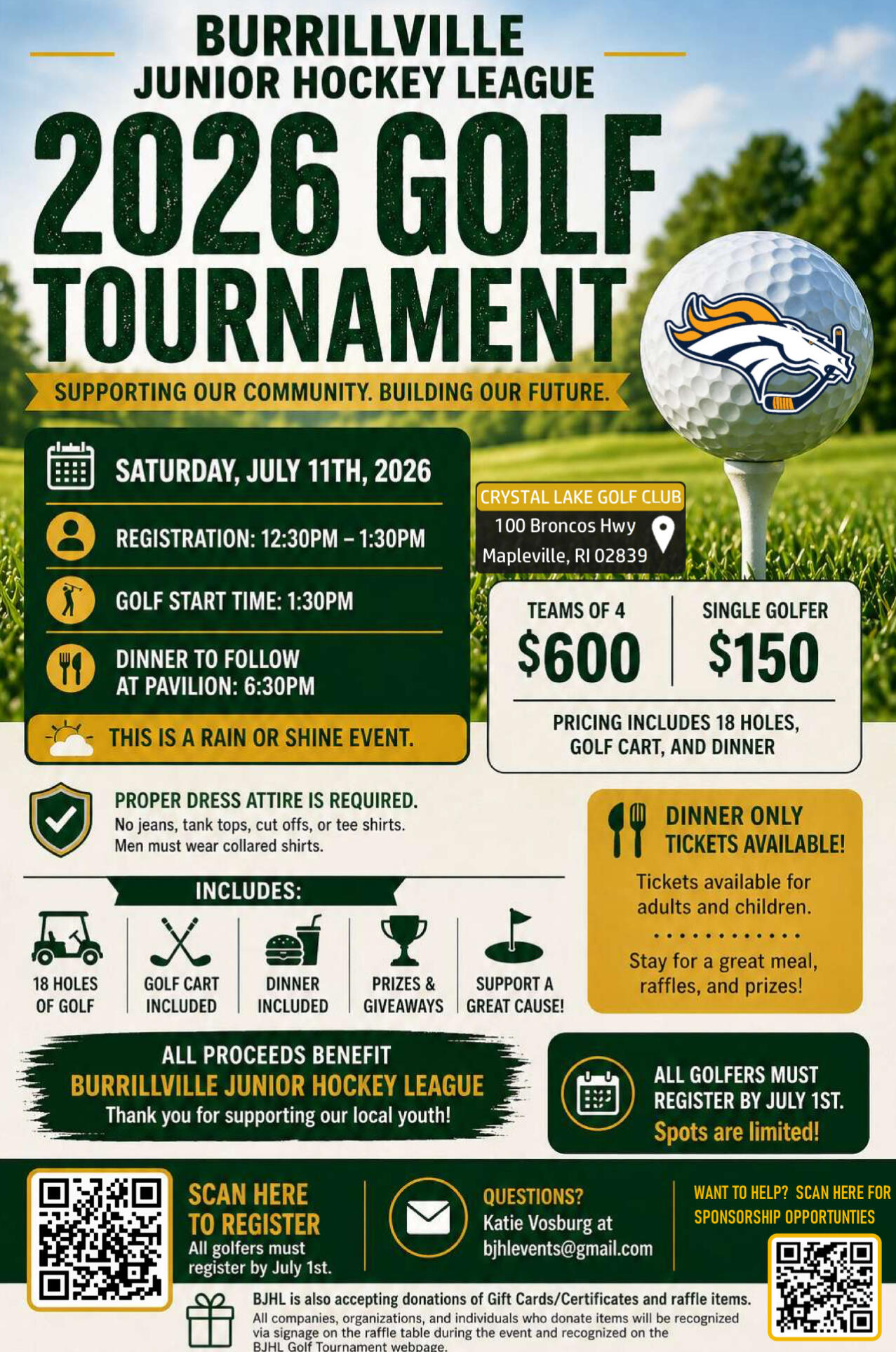Campaign cover image for 2026 BJHL Golf Tournament