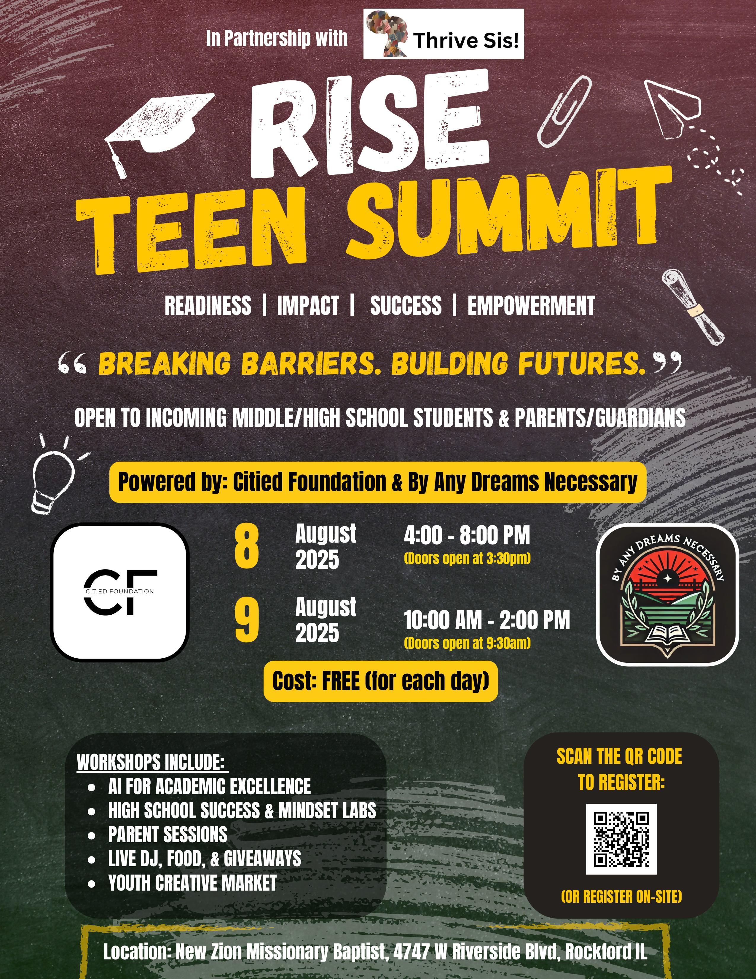 Campaign cover image for RISE Teen Summit: Readiness, Impact, Success, Empowerment