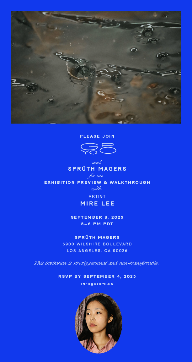 Campaign cover image for Exhibition Preview and Walkthrough with Mire Lee at Sprüth Magers
