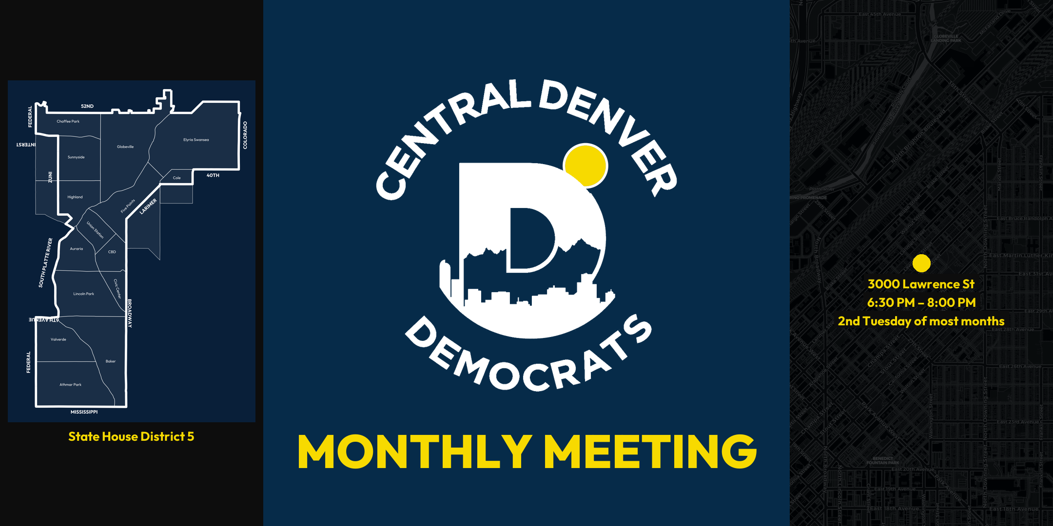 Campaign cover image for Central Denver Democrats (House District 5) October 2026 Monthly Meeting