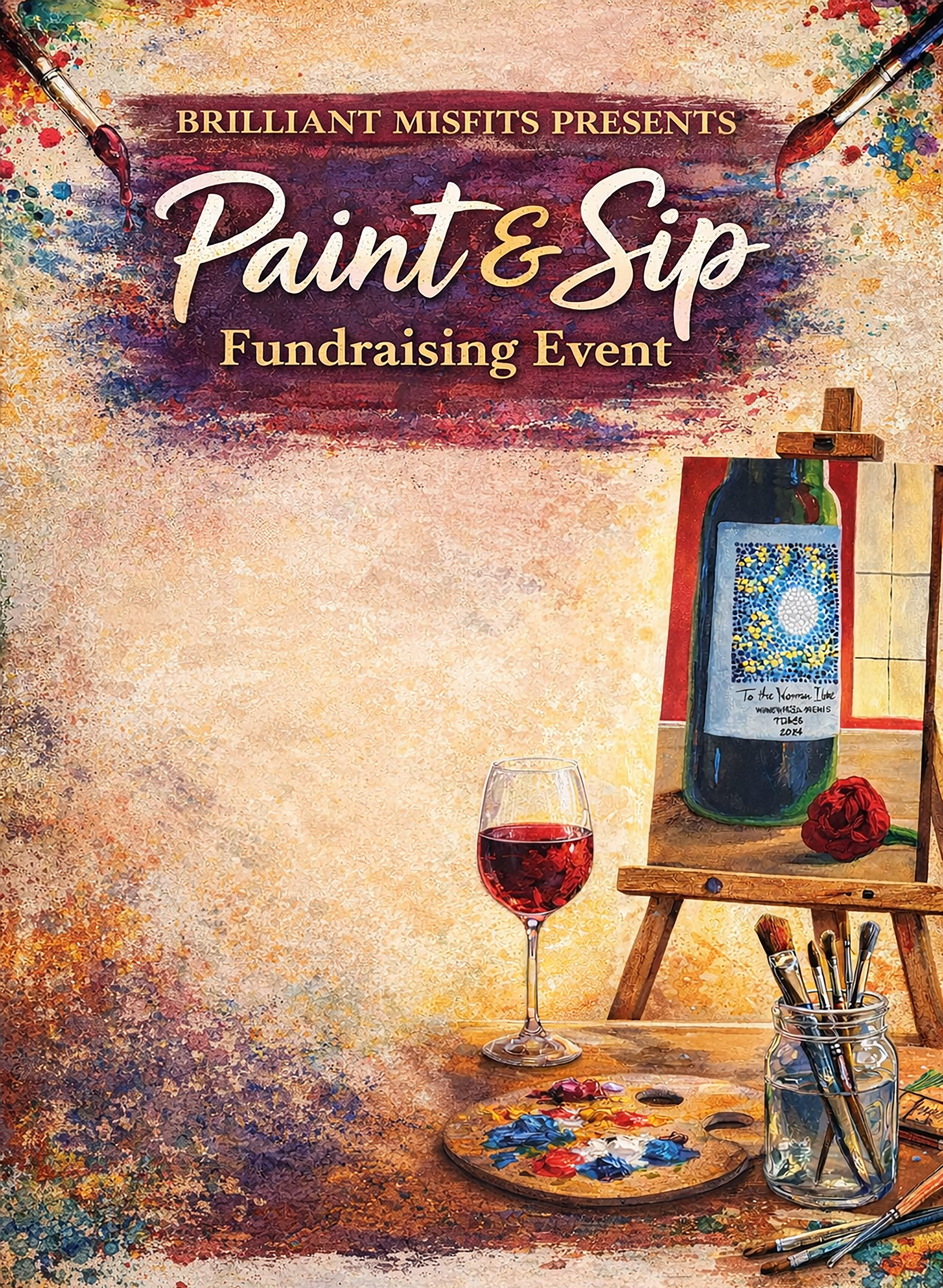 Campaign cover image for BRILLIANT MISFITS PAINT & SIP FUNDRAISER