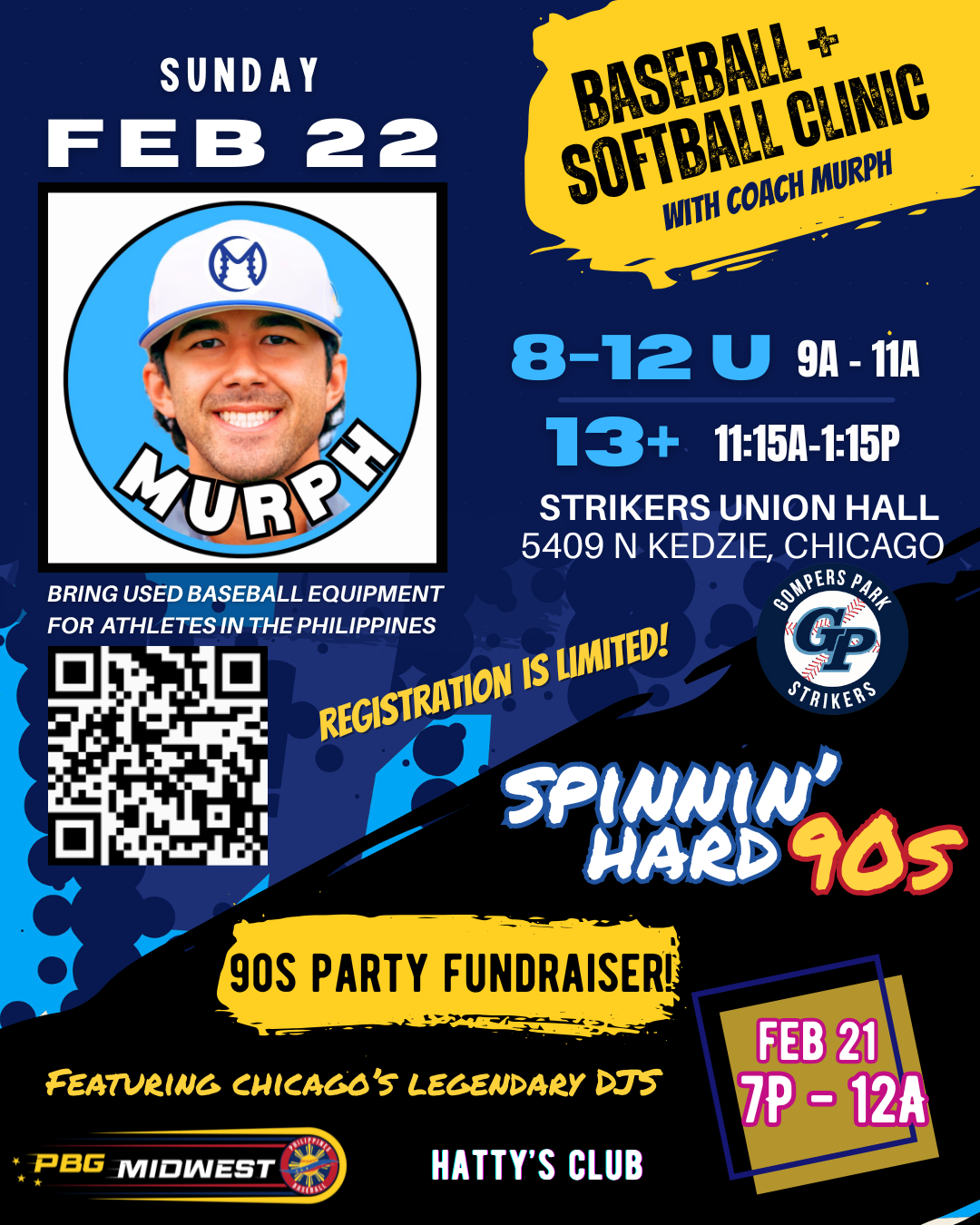 Campaign cover image for Baseball + Softball Clinic with Coach Murph