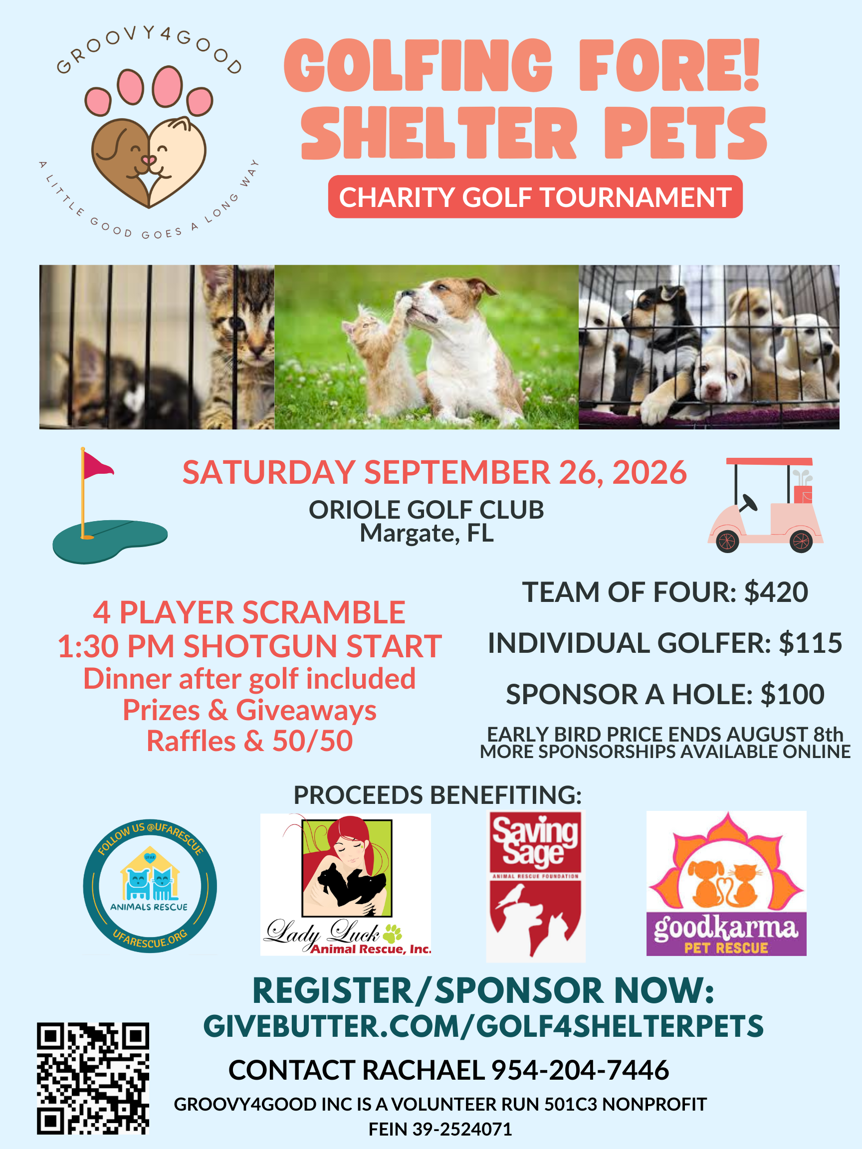 Campaign cover image for CLICK HERE: Golfing FORE! Shelter Pets: Charity Golf Tournament