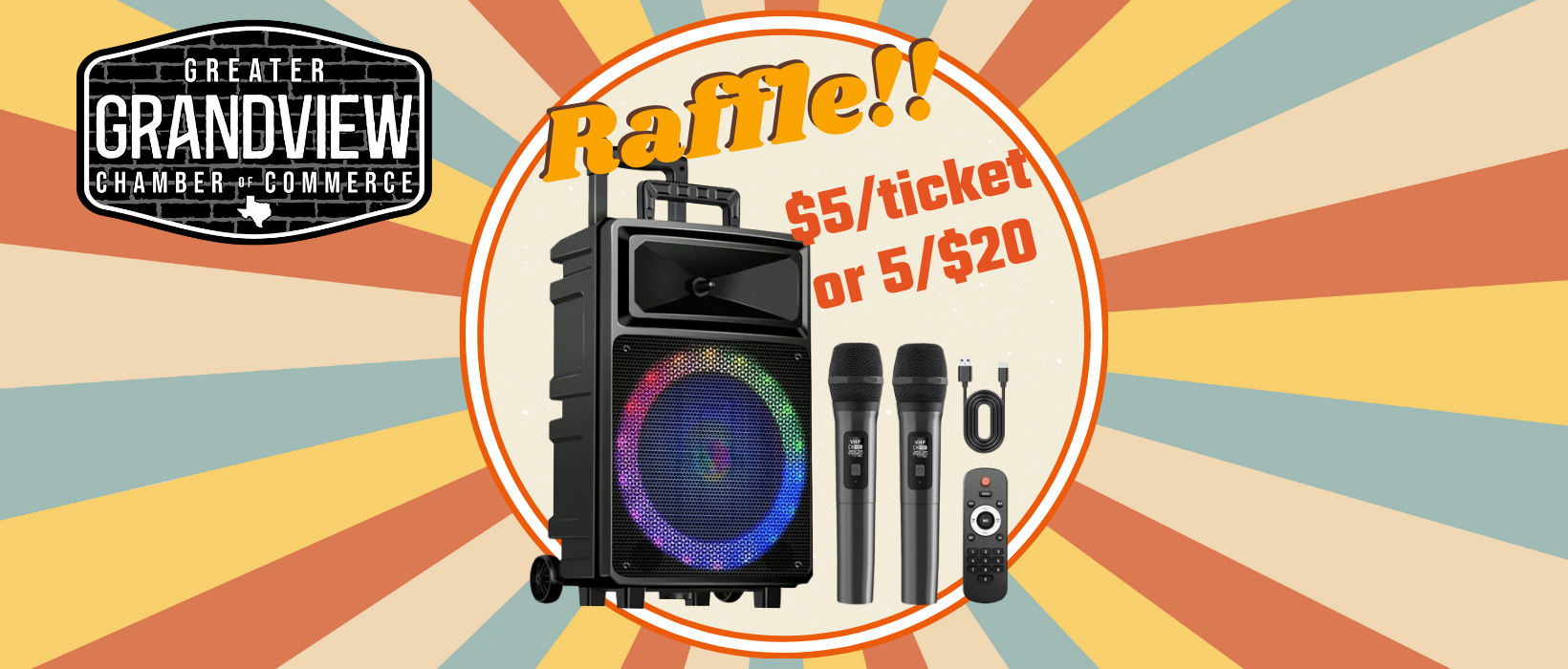 Campaign cover image for Karaoke Machine Raffle - Grandview Chamber