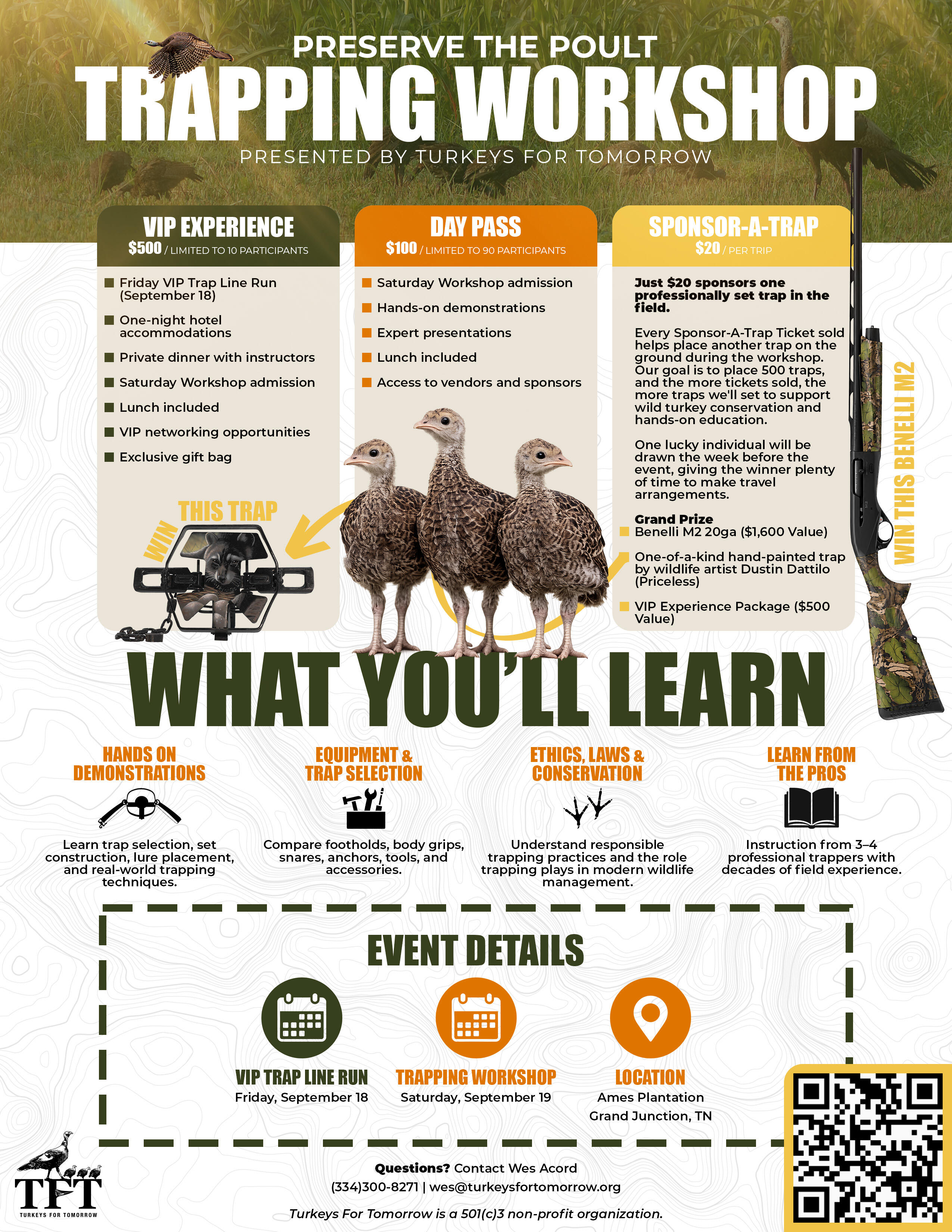 Campaign cover image for 9/19/26 | Preserve the Poult Trapping Workshop