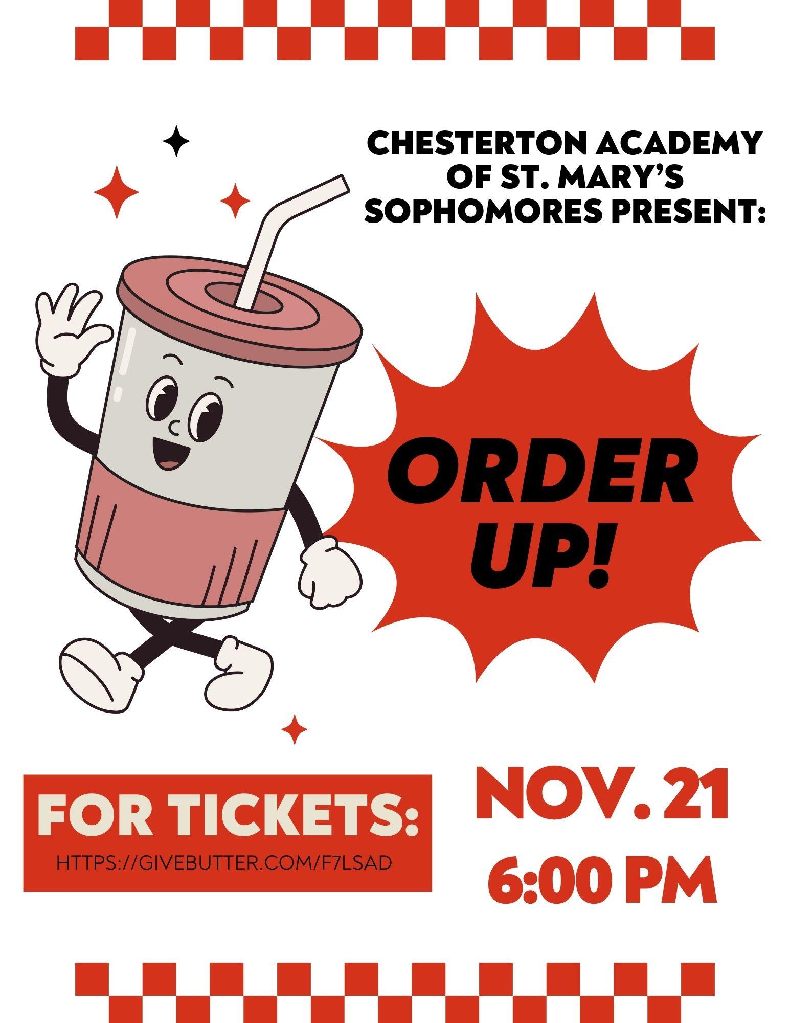 Campaign cover image for Fall Drama Production 'Order Up!' Friday, 11/21 (6PM)